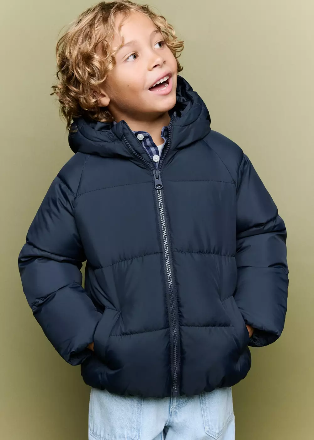 Anorak matelassé à capuche, MANGO BABY