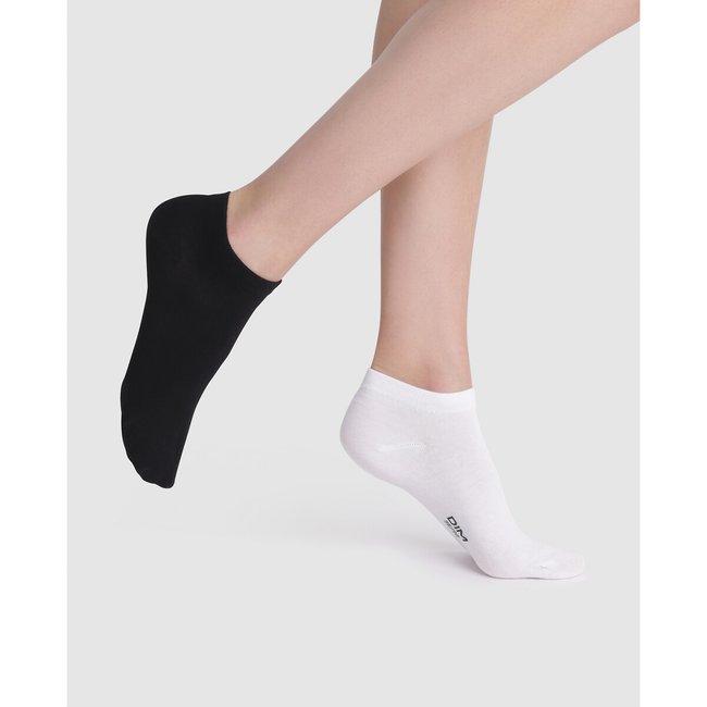 Lote de 4 calcetines cortos 2 blanco + 2 negro <span itemprop=