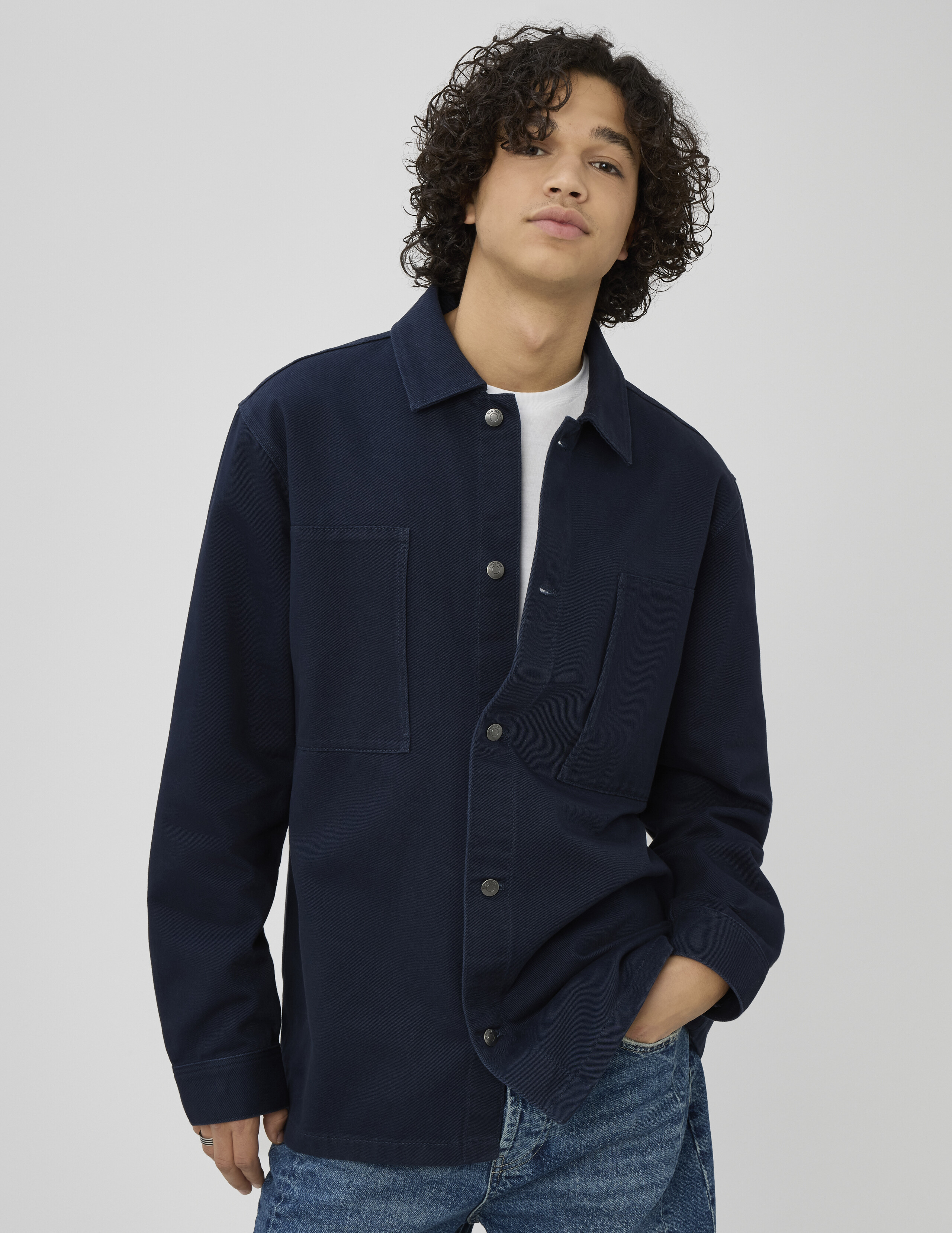 Surchemise en twill unie, BZB