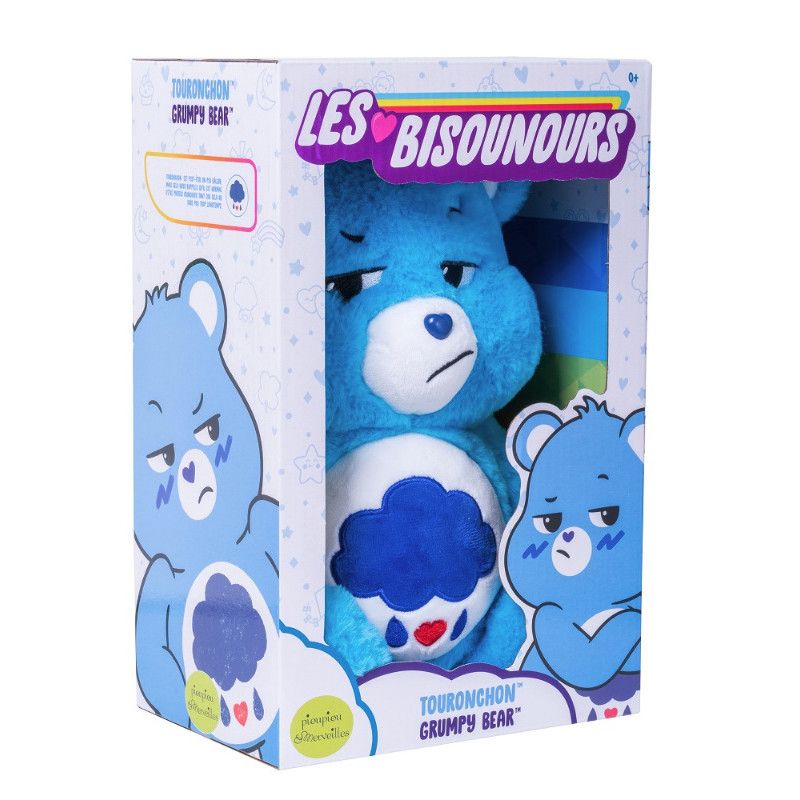 Peluche Bisounours bleu avec attache - Grognon - Touronchon - 15 cm