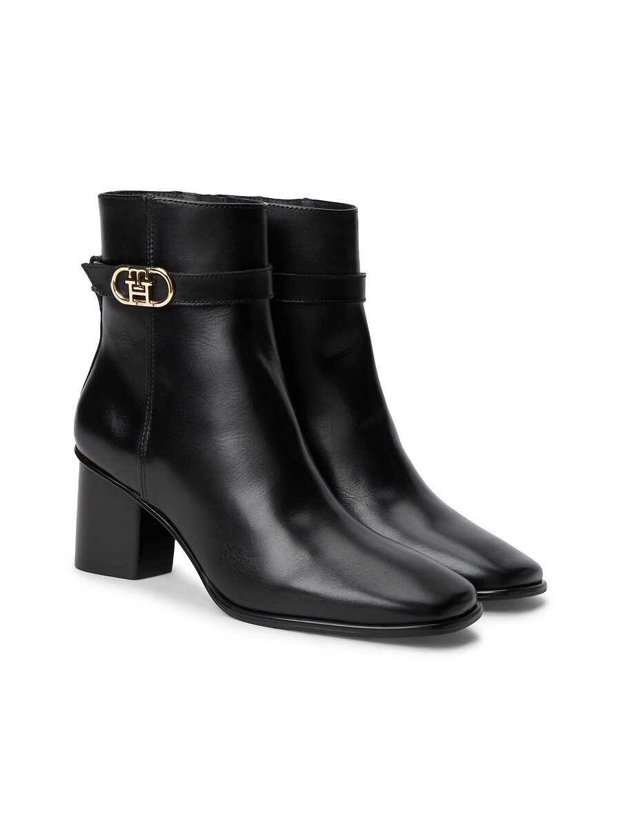 Tommy Hilfiger Botines de piel con tacón grueso