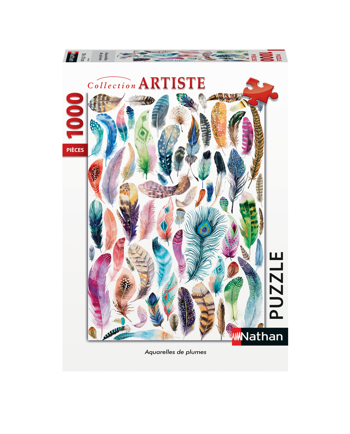 Nathan - Puzzle 1000 Pièces : Artiste - Aquarelles De Plumes, NATHAN