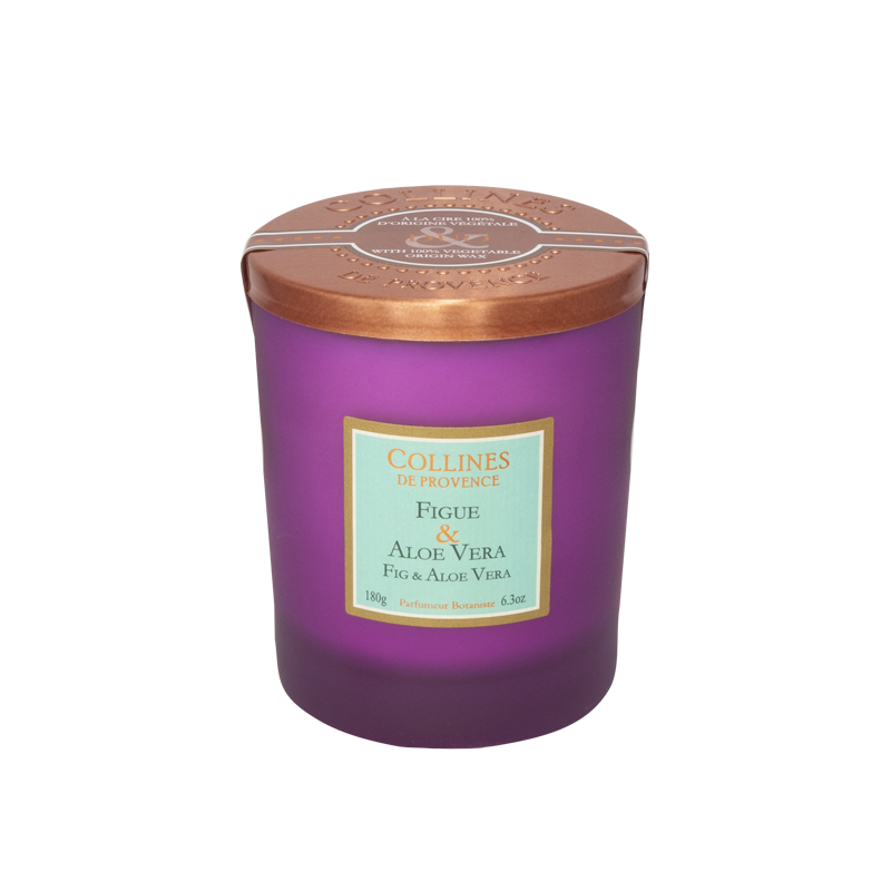 Bougie Parfumée Colorée FIGUE & ALOE VERA, COLLINES DE PROVENCE