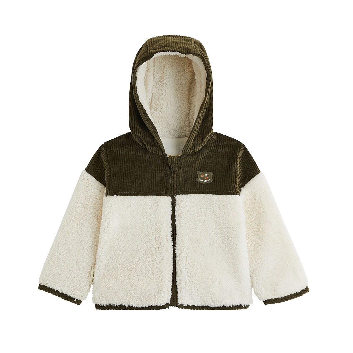 Veste enfant intérieur polaire avec capuche Ginkgo, PETIT BEGUIN