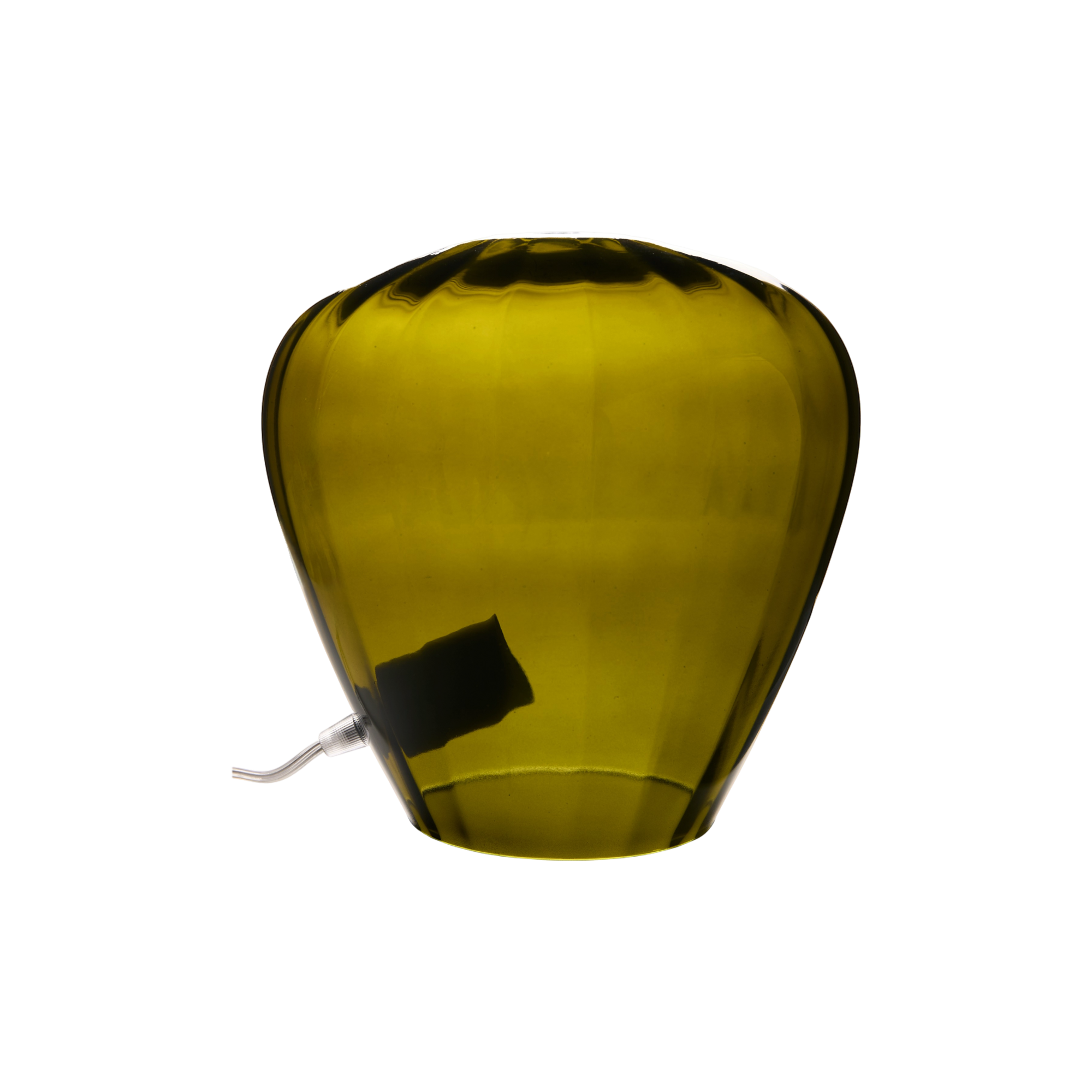Lampe à poser cloche en verre vert fumé - CALYPSO, CAMIF