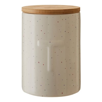 Tea Canister in Wilder Speckle with Bamboo Lid SO'HOME