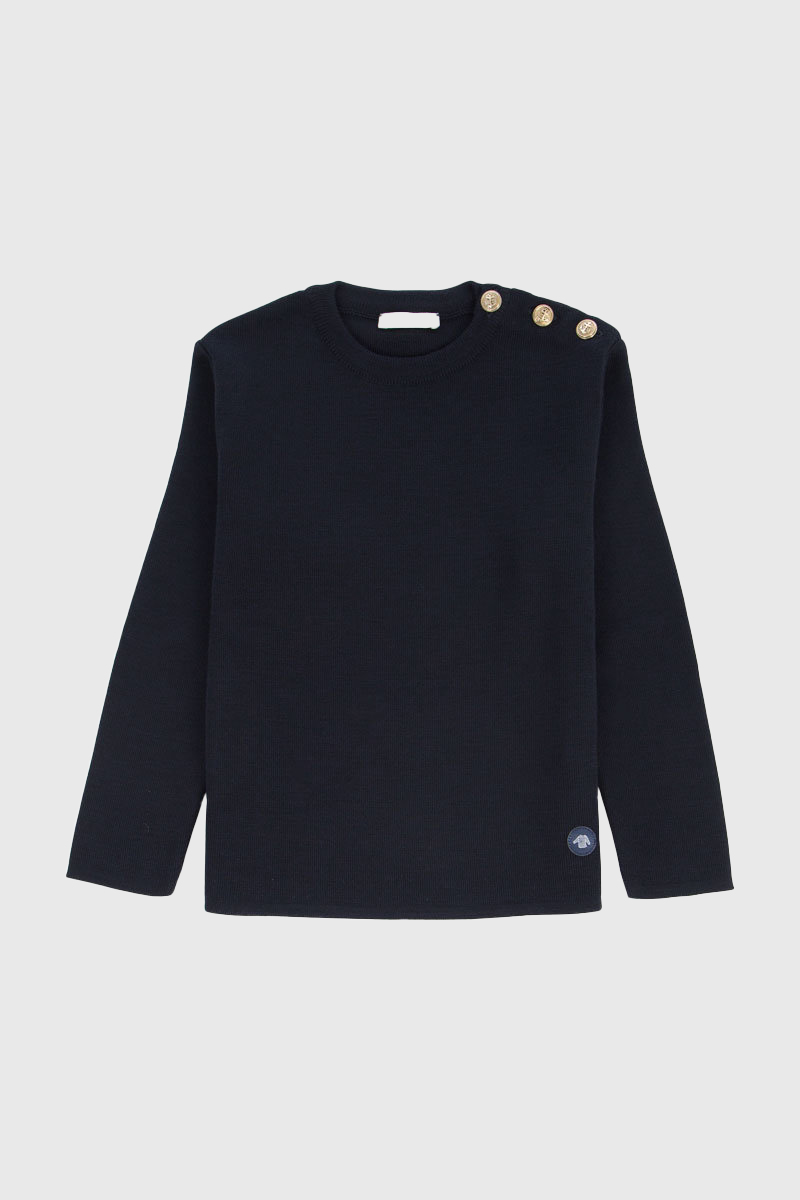 Pull Marin uni en laine RIEC KIDS, ARMOR-LUX