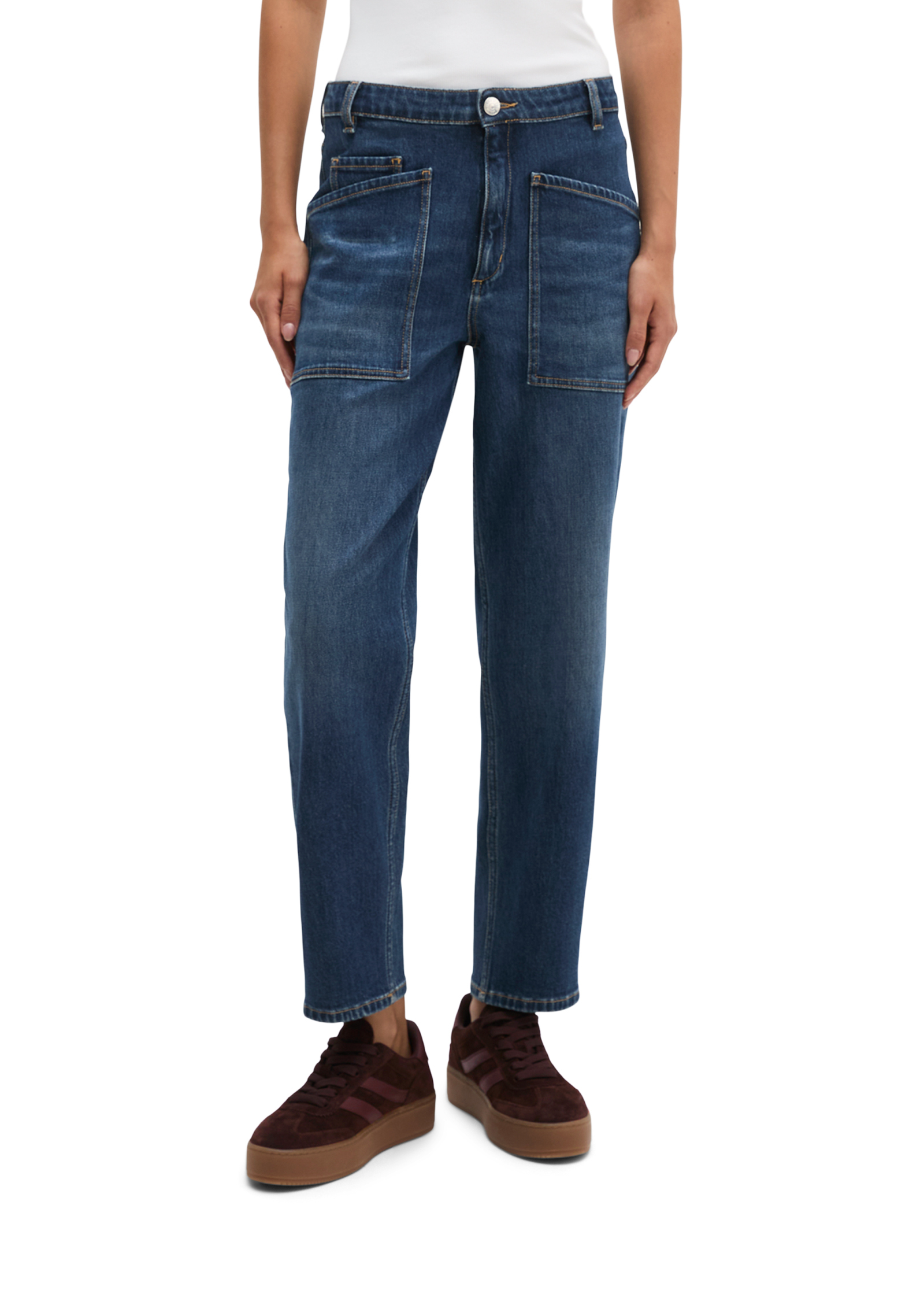 Jeans modèle Iva boyfriend en coton bio et lyocell stretch, MARC O'POLO