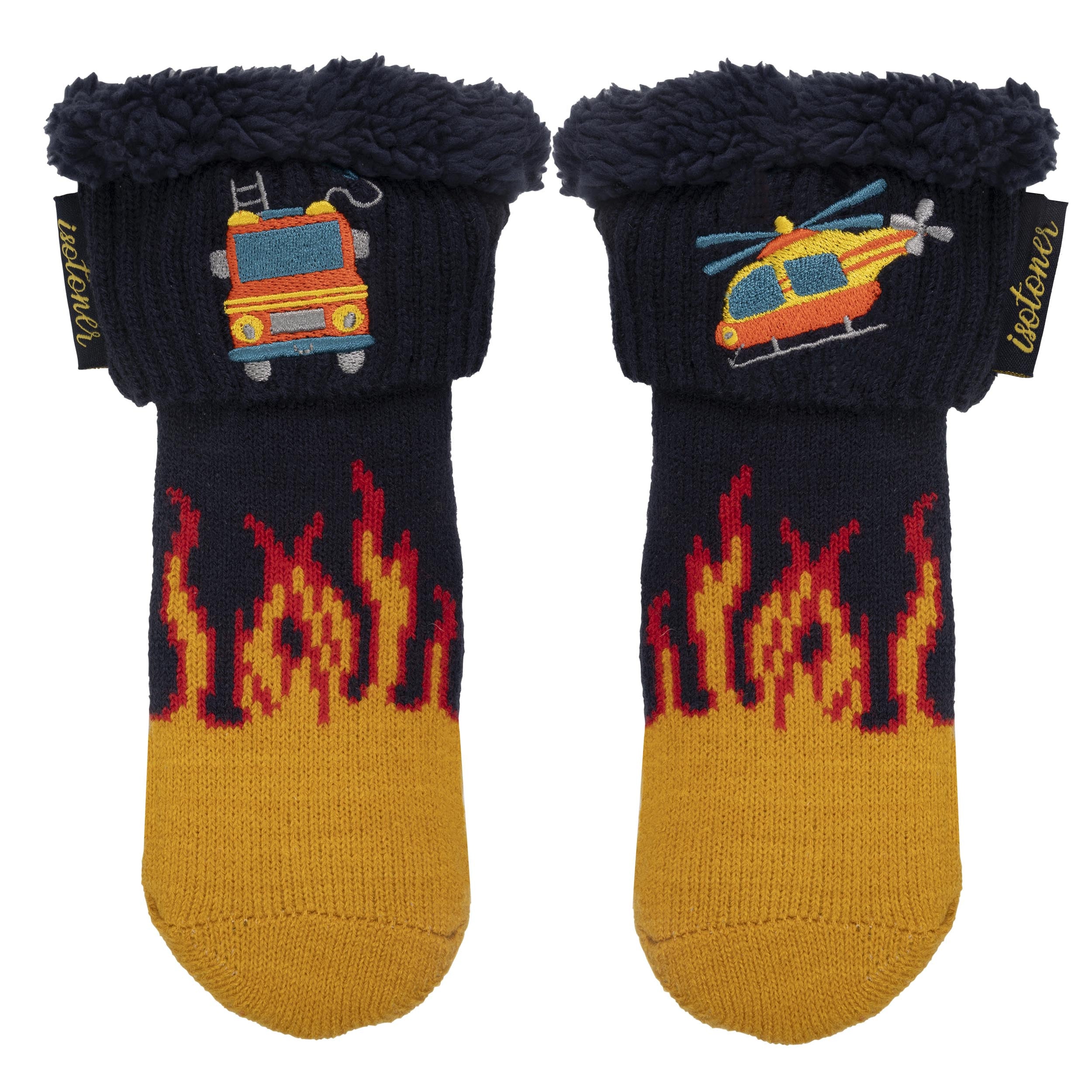 Chaussettes anti-dérapantes pompier en maille, ISOTONER