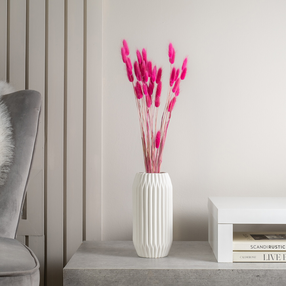 50-60cm Bunny Tails/Lagurus Ovatus Bunch in Fuchsia Pink (50 stems approx), SO'HOME