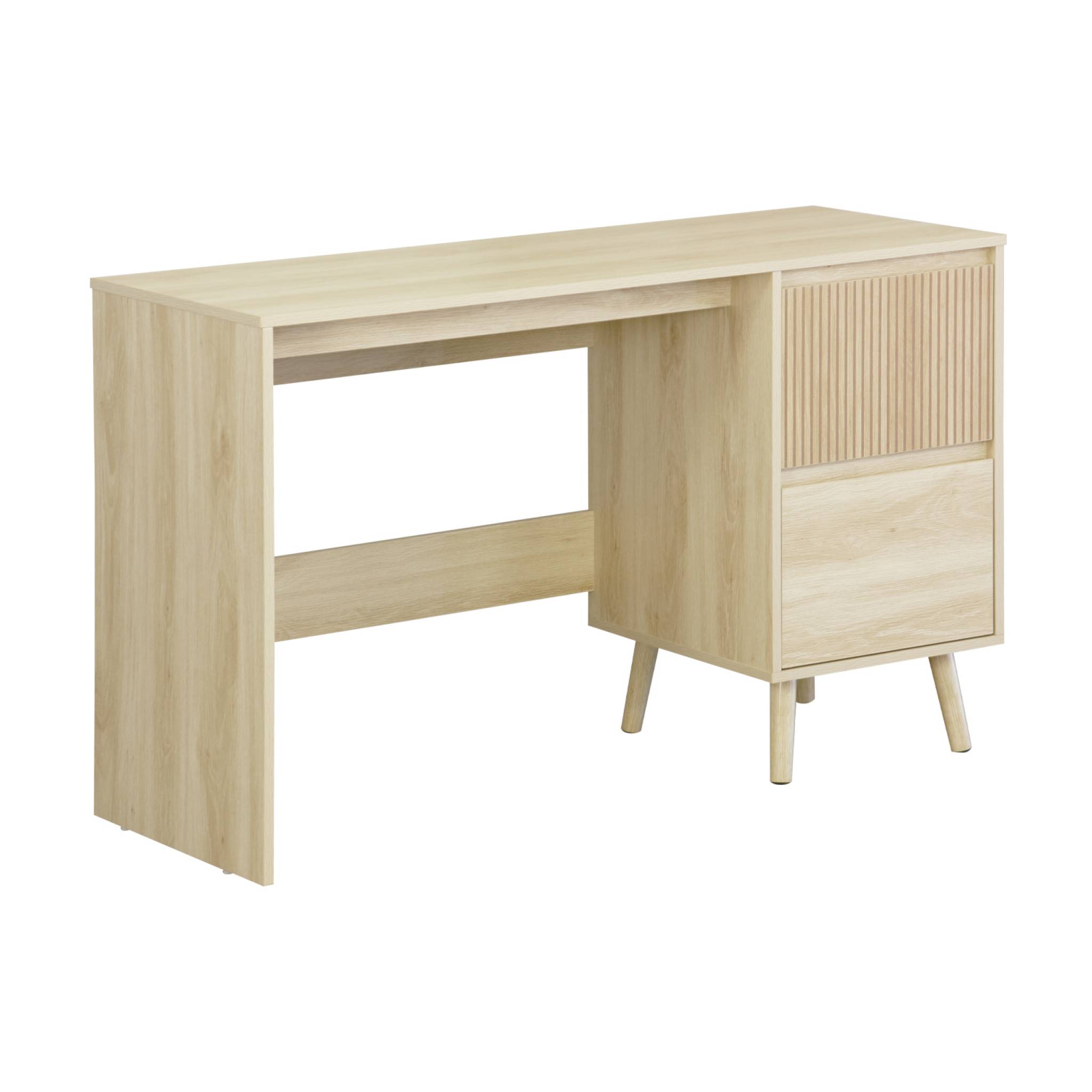 Bureau scandinave décor bois 2 tiroirs LINEAR, SWEEEK