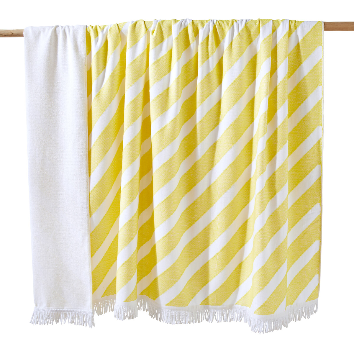 XXL Fringed Striped 100% Cotton Fouta Towel