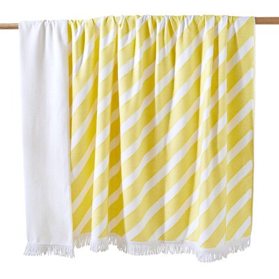 XXL Fringed Striped 100% Cotton Fouta Towel HELLO BLOGZINE X LA REDOUTE INTERIEURS