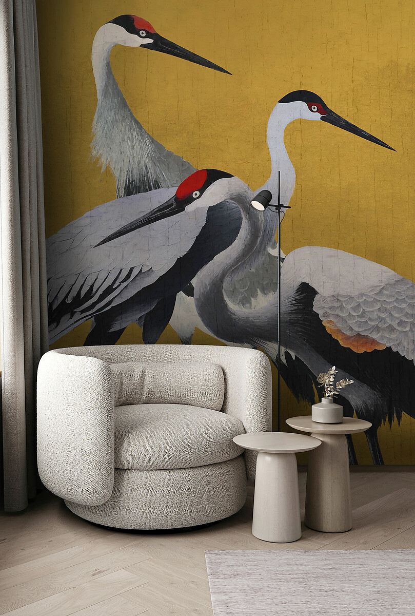 Papel de parede Yellow Cranes, INTERELIFE, INTERELIFE