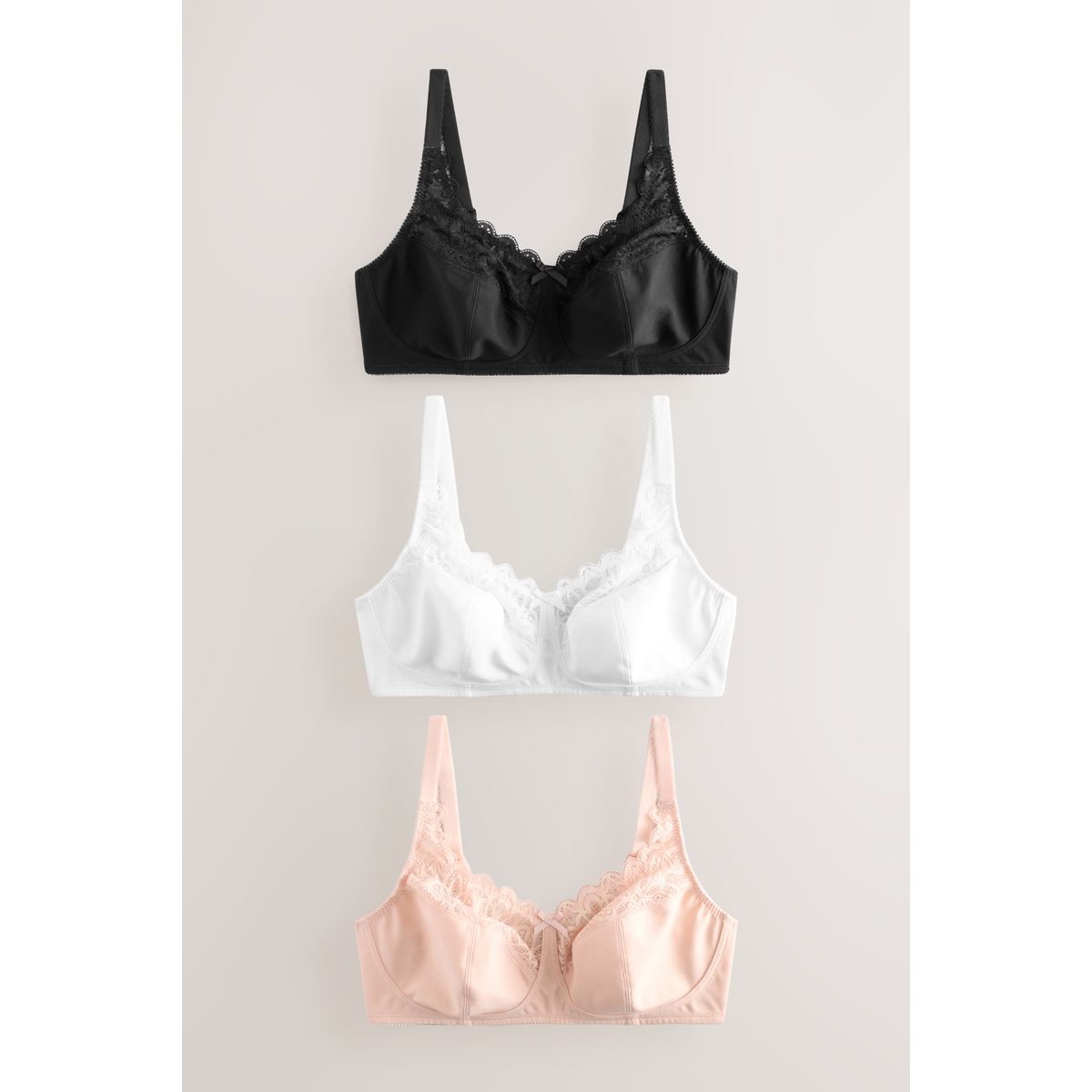 Soutien-gorge en dentelle/coton, lot de 3, NEXT