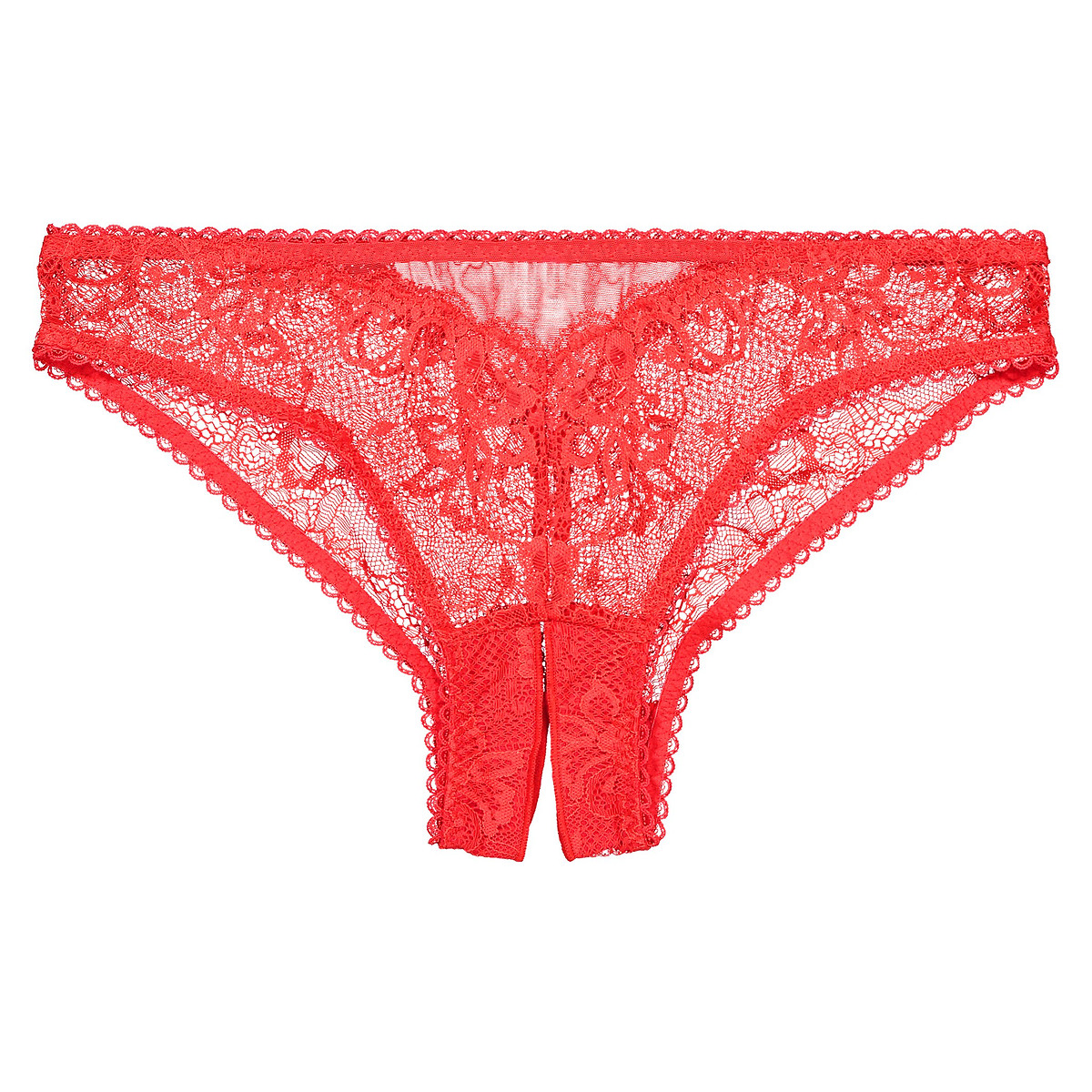 Satin and Lace Crotchless Backless Panty