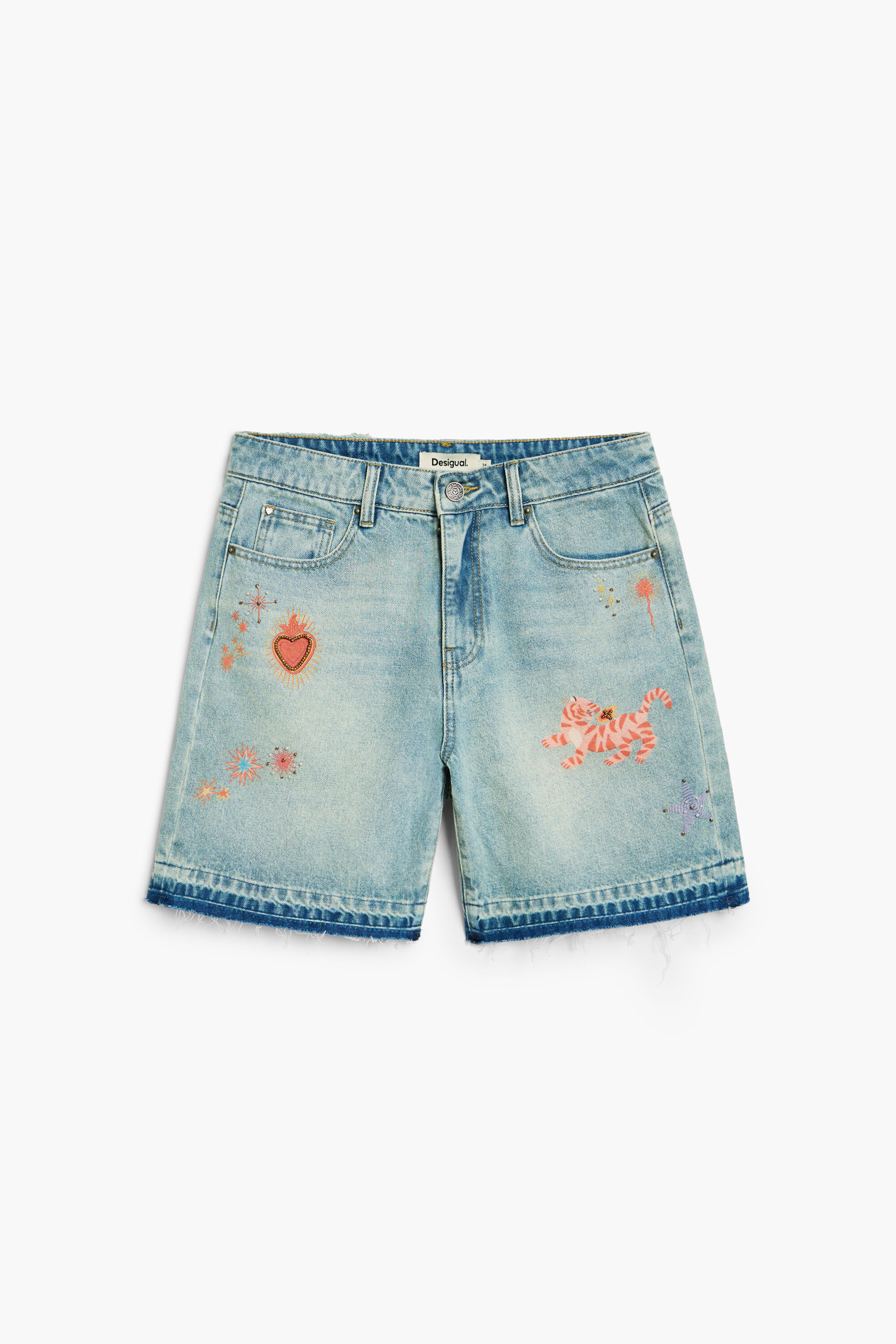 Short jean marguerites bleu clair Desigual | La Redoute