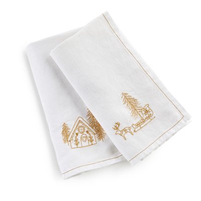 Lot de 2 serviettes de table, lin lavé, Inari LA REDOUTE INTERIEURS