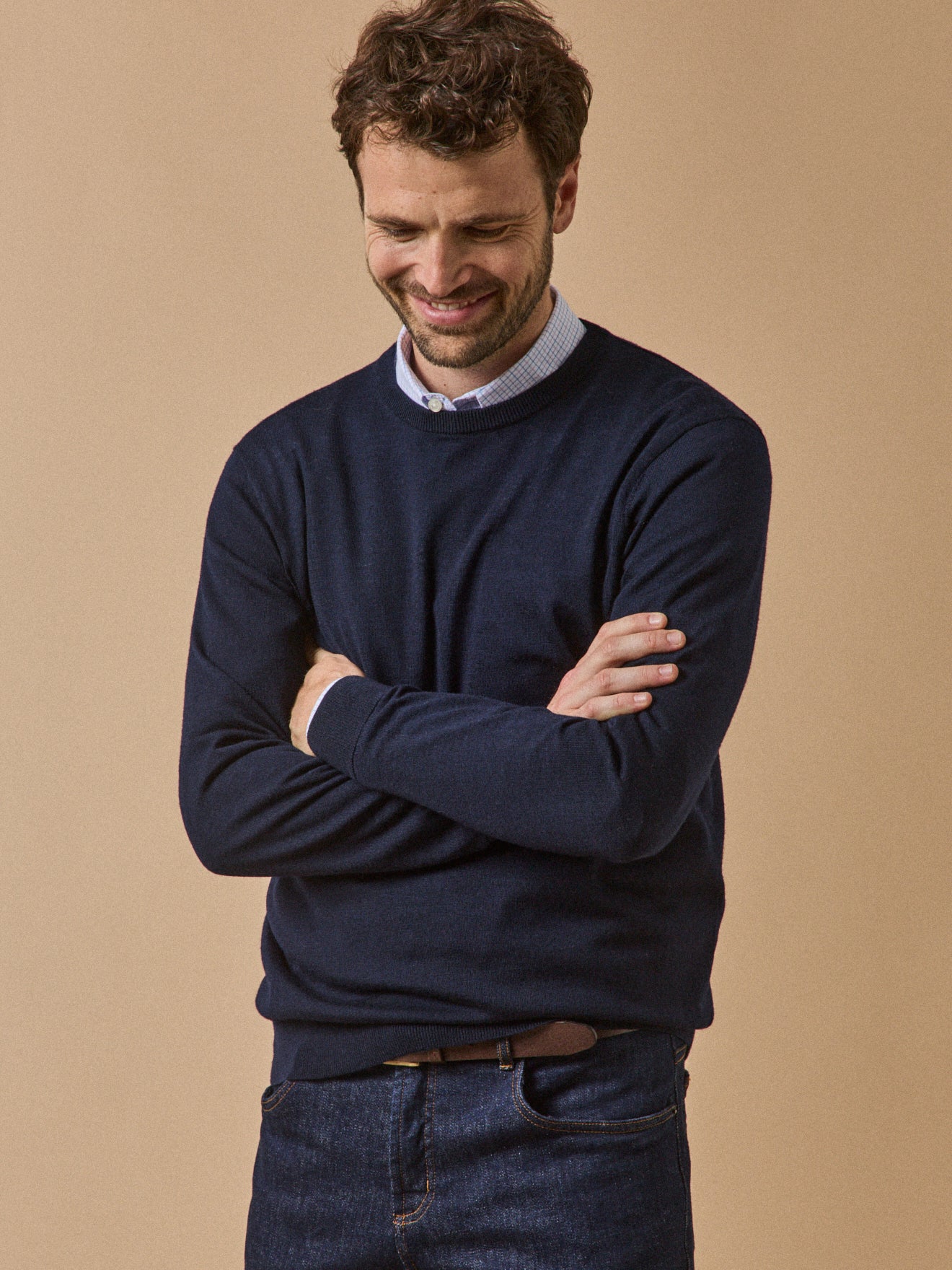 Pull fin col rond laine mérinos, CYRILLUS
