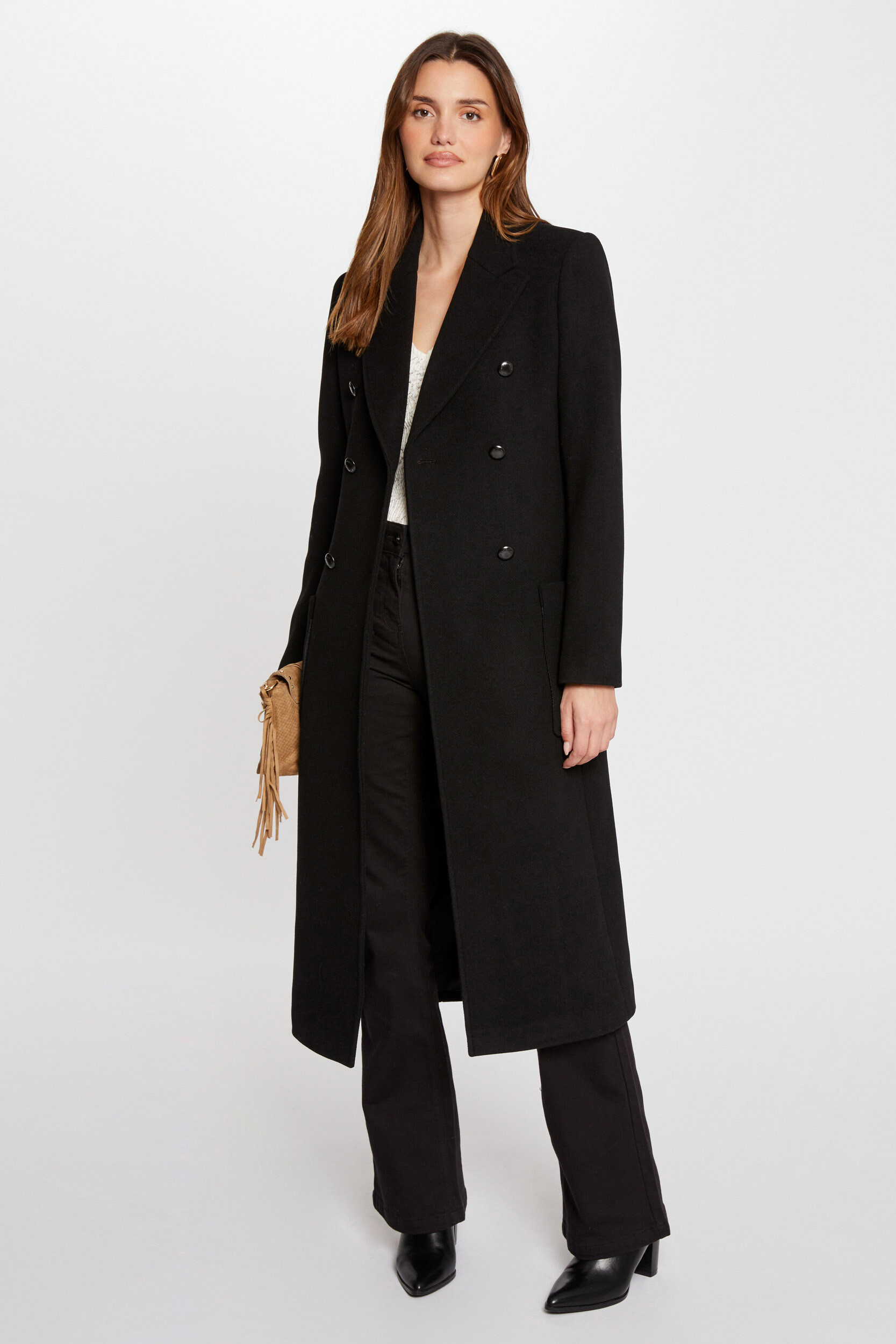 Manteau Femme Hiver Long En Laine - Chic, élégant, Chaud - Taille Haute Disponible - Pour Ville, Quotidien