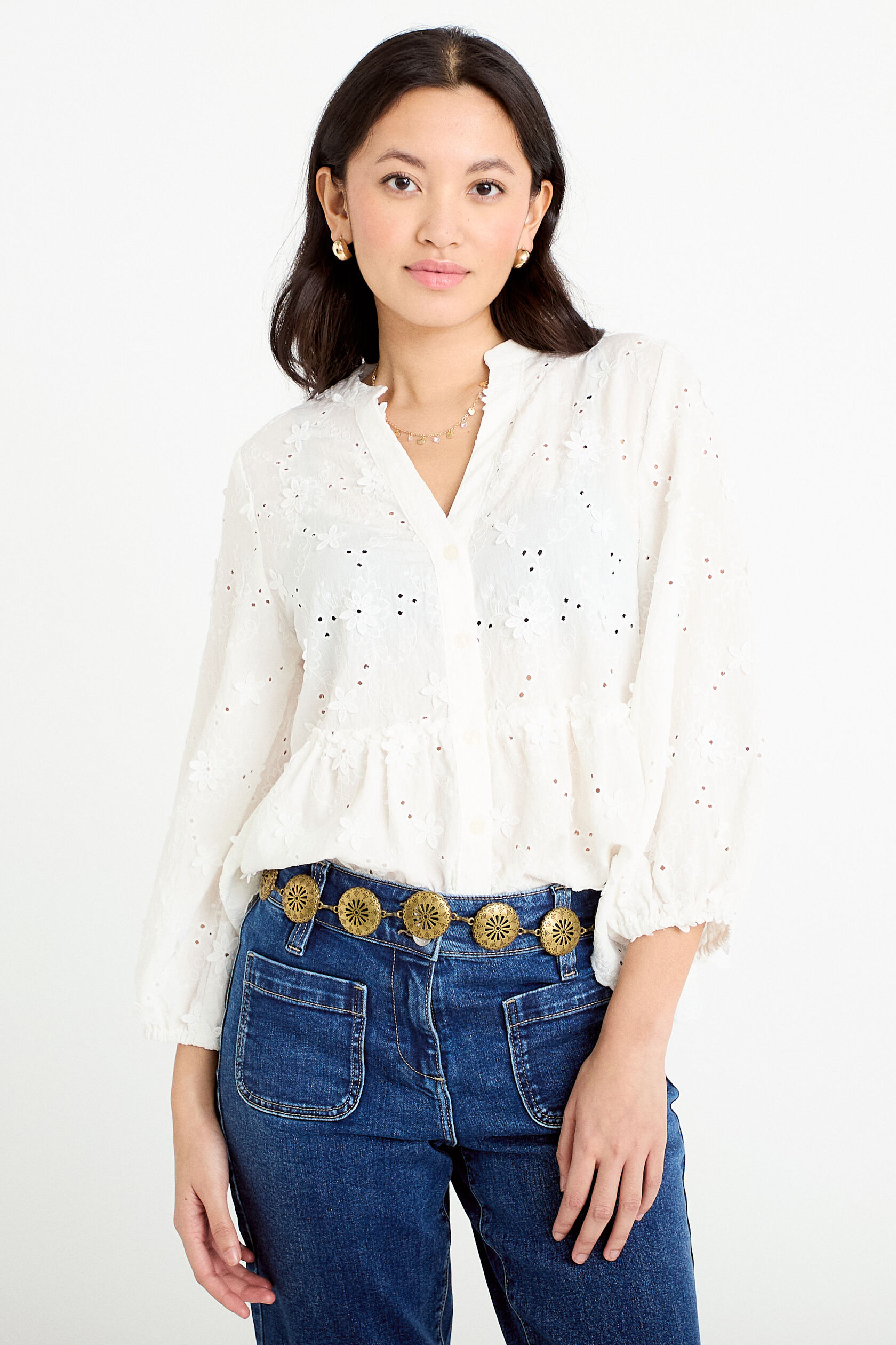 Blouse à motif en relief, CACHE CACHE