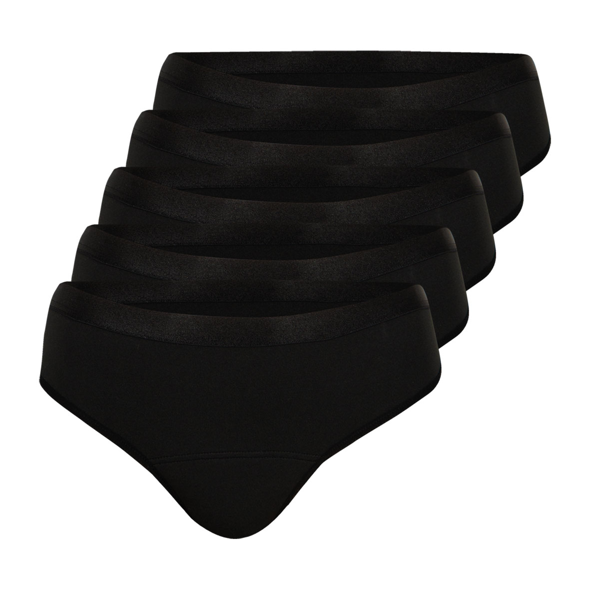 Culottes menstruelles, lot de 5, taille haute, ATHENA