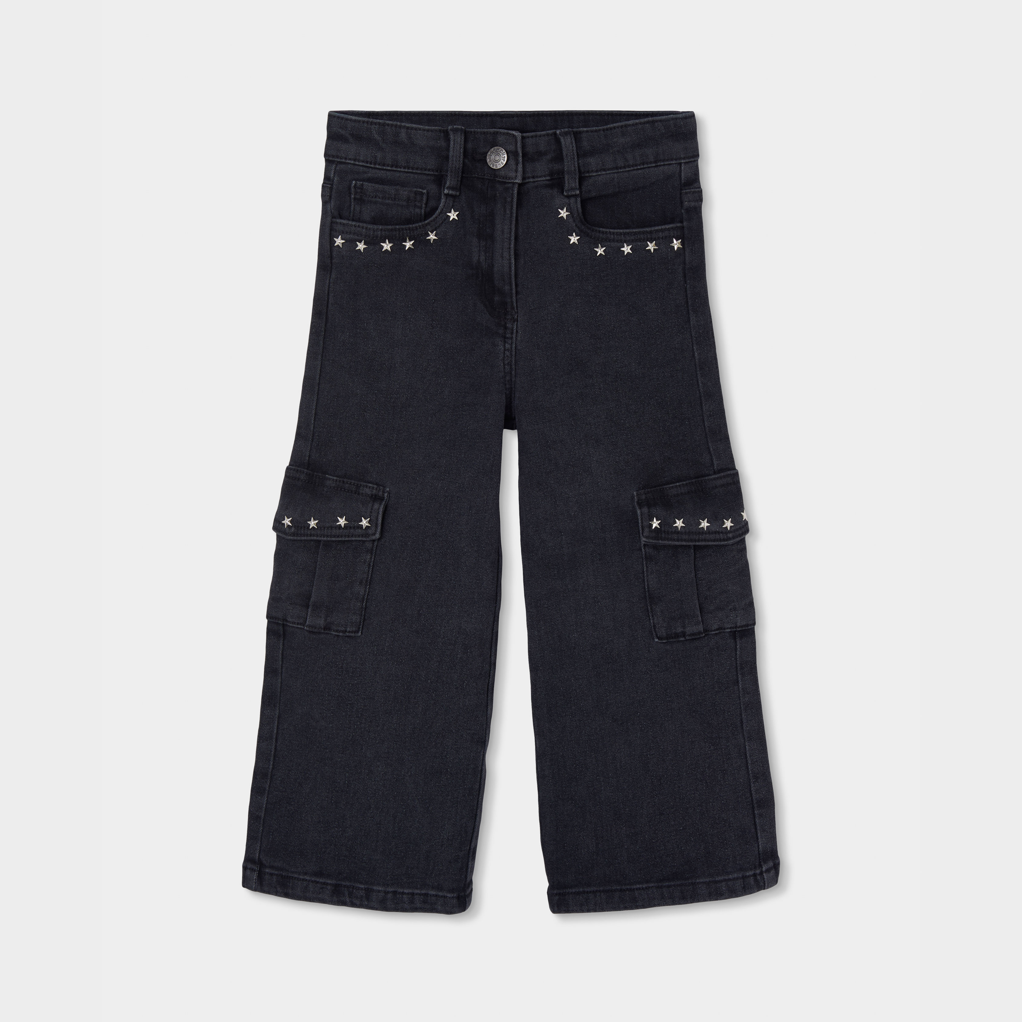 Pantalon fille denim avec étoiles, BOBOLI