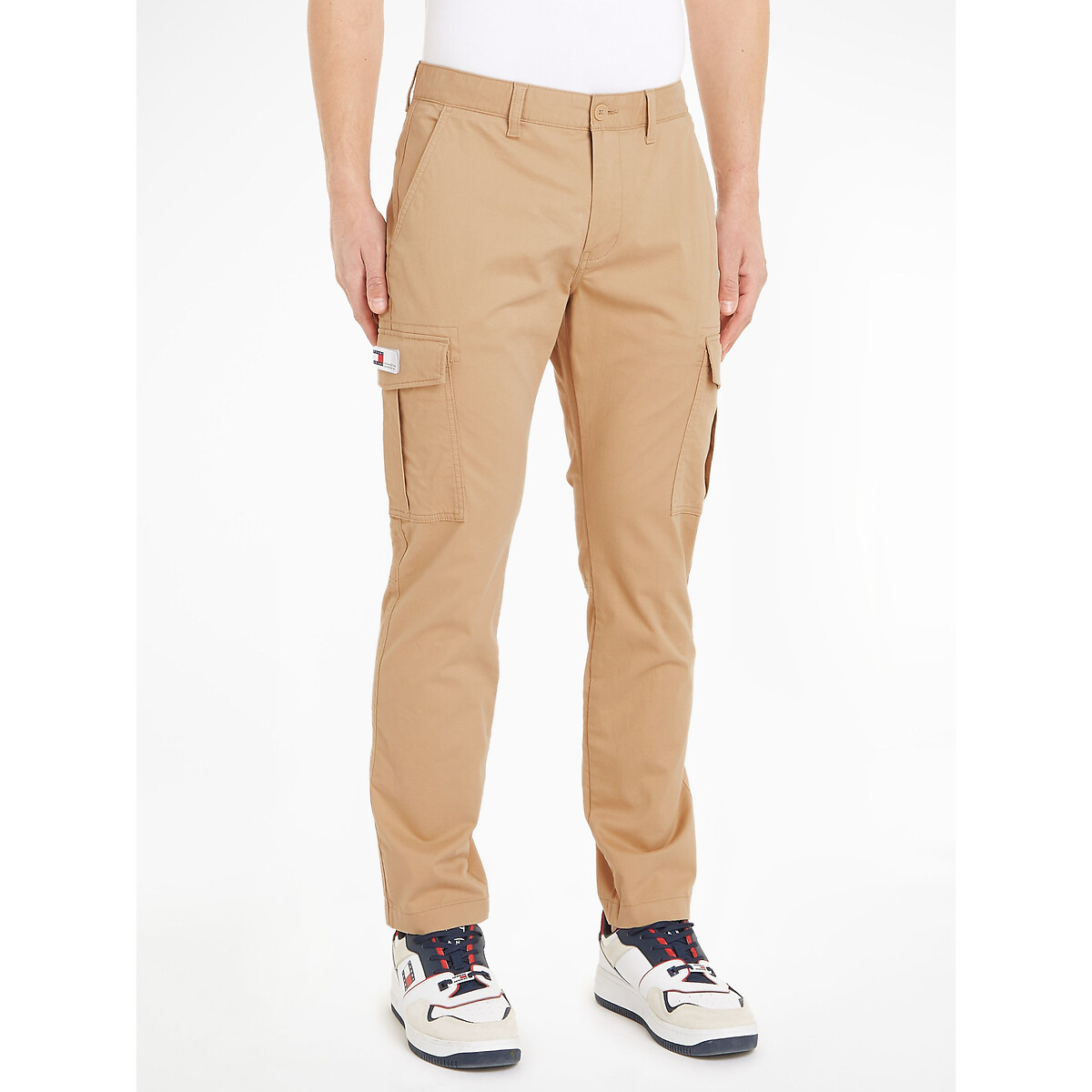 Image of Austin Slim Fit Cargo Trousers in Cotton