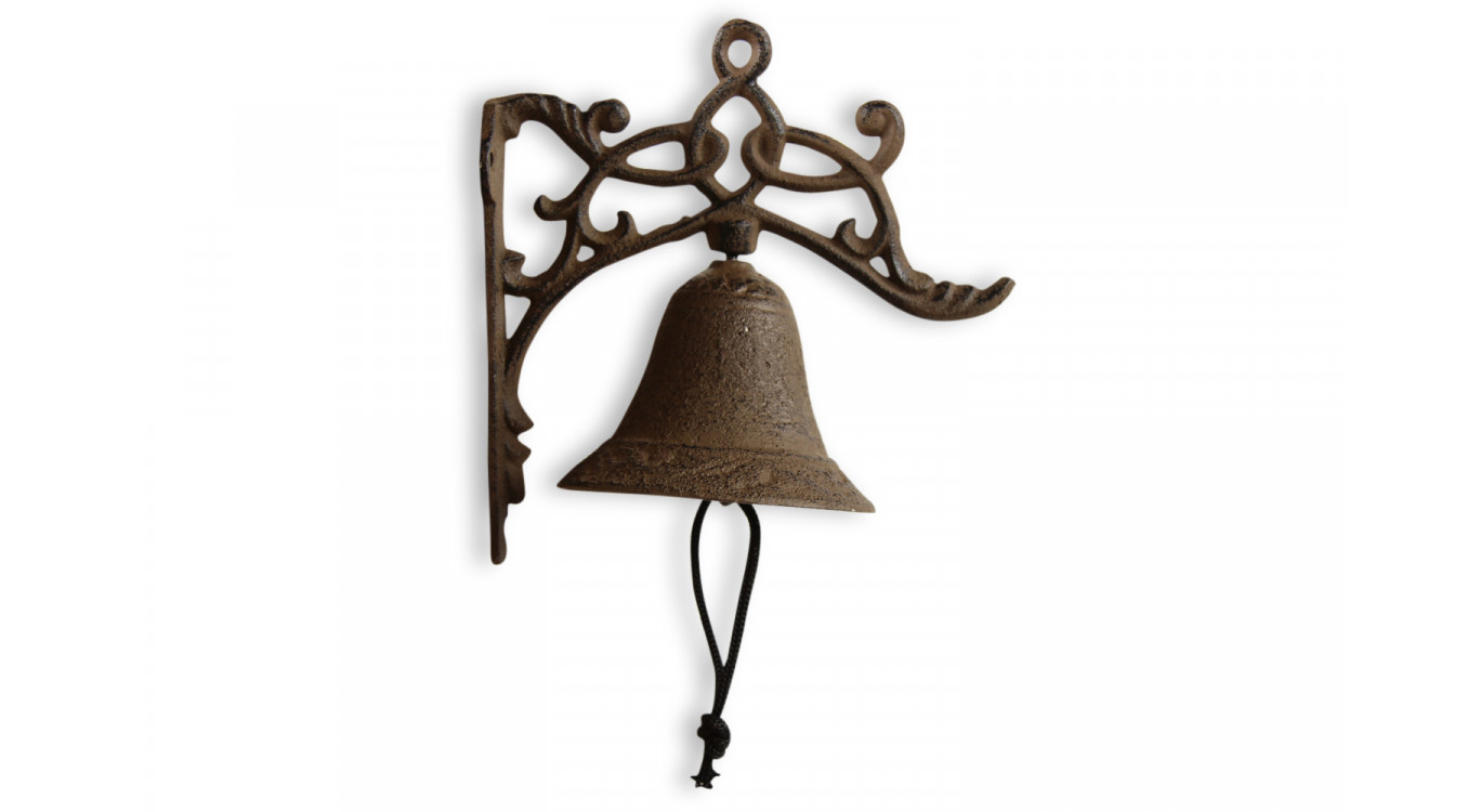 Cloche Fonte Marron 17x10.5x17.5cm, DECORATION D’AUTREFOIS
