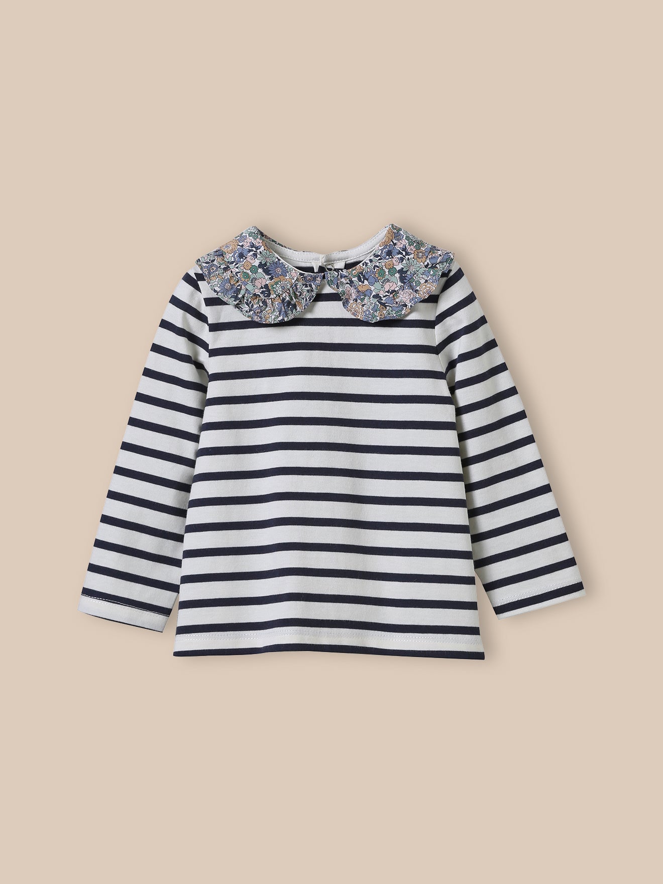 T-shirt col en tissu Liberty - coton biologique, CYRILLUS