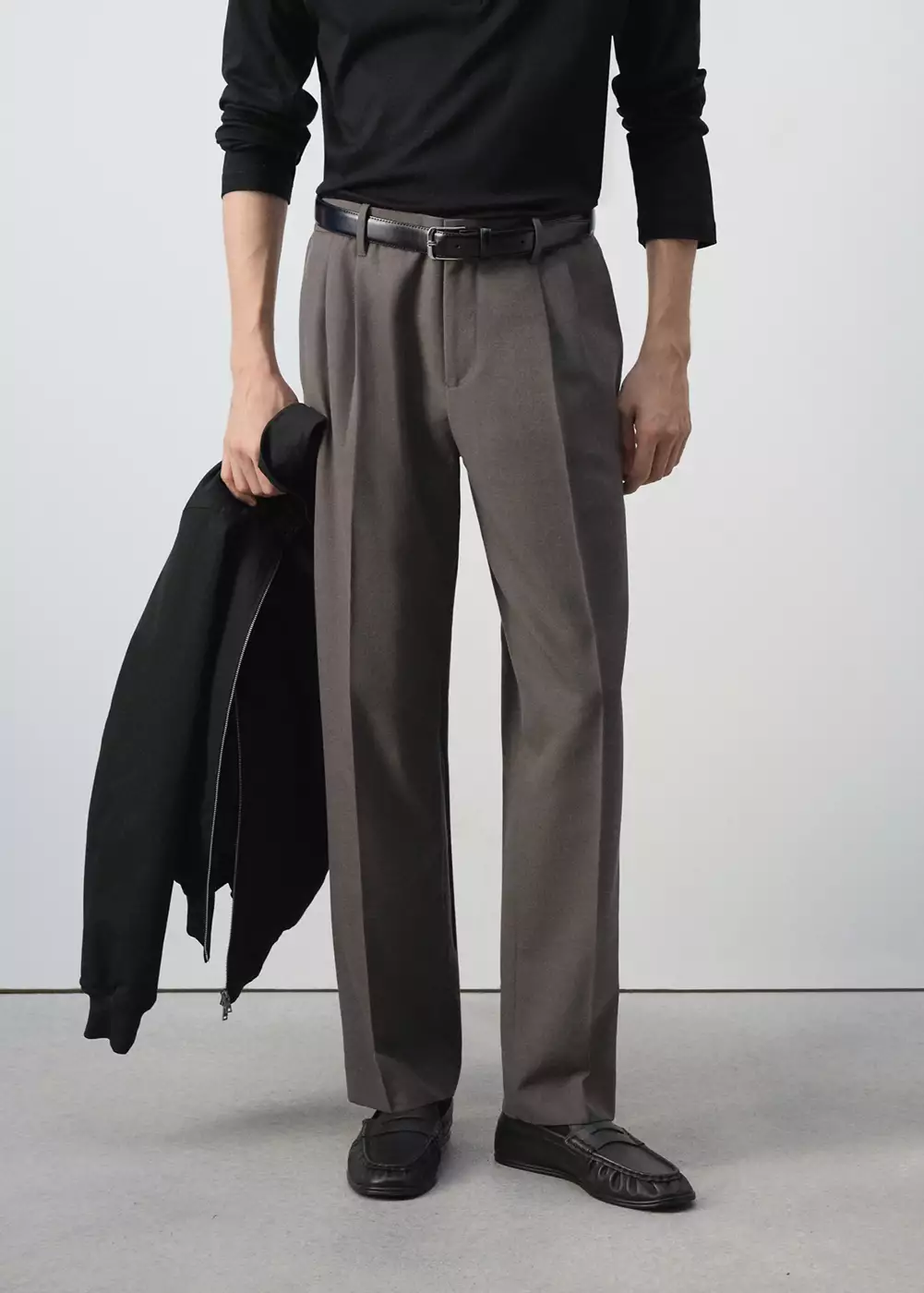 Pantalon relaxed-fit pinces, MANGO MAN