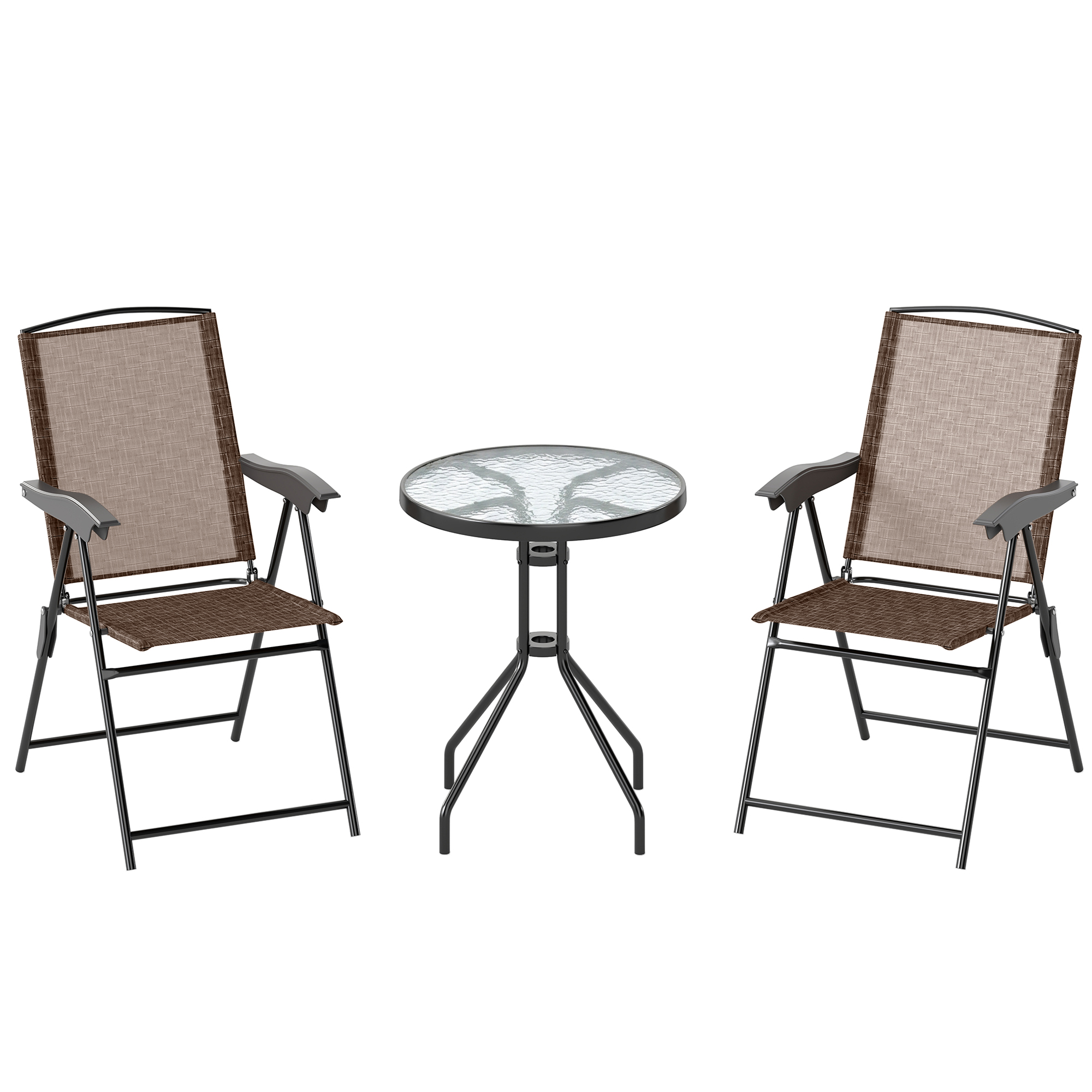 Ensemble de bistrot d'extérieur Métal Marron, OUTSUNNY