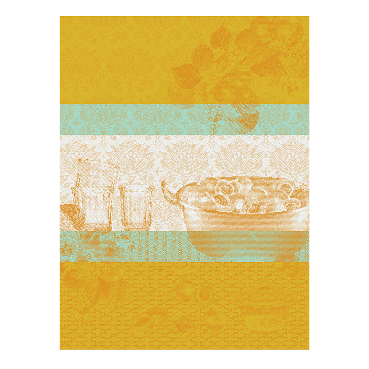 Torchon en Coton, CONFITURES ABRICOTS, LE JACQUARD FRANCAIS