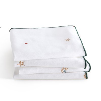 Set of 4 Floya Festive Cotton and Linen Blend Table Napkins LA REDOUTE INTERIEURS