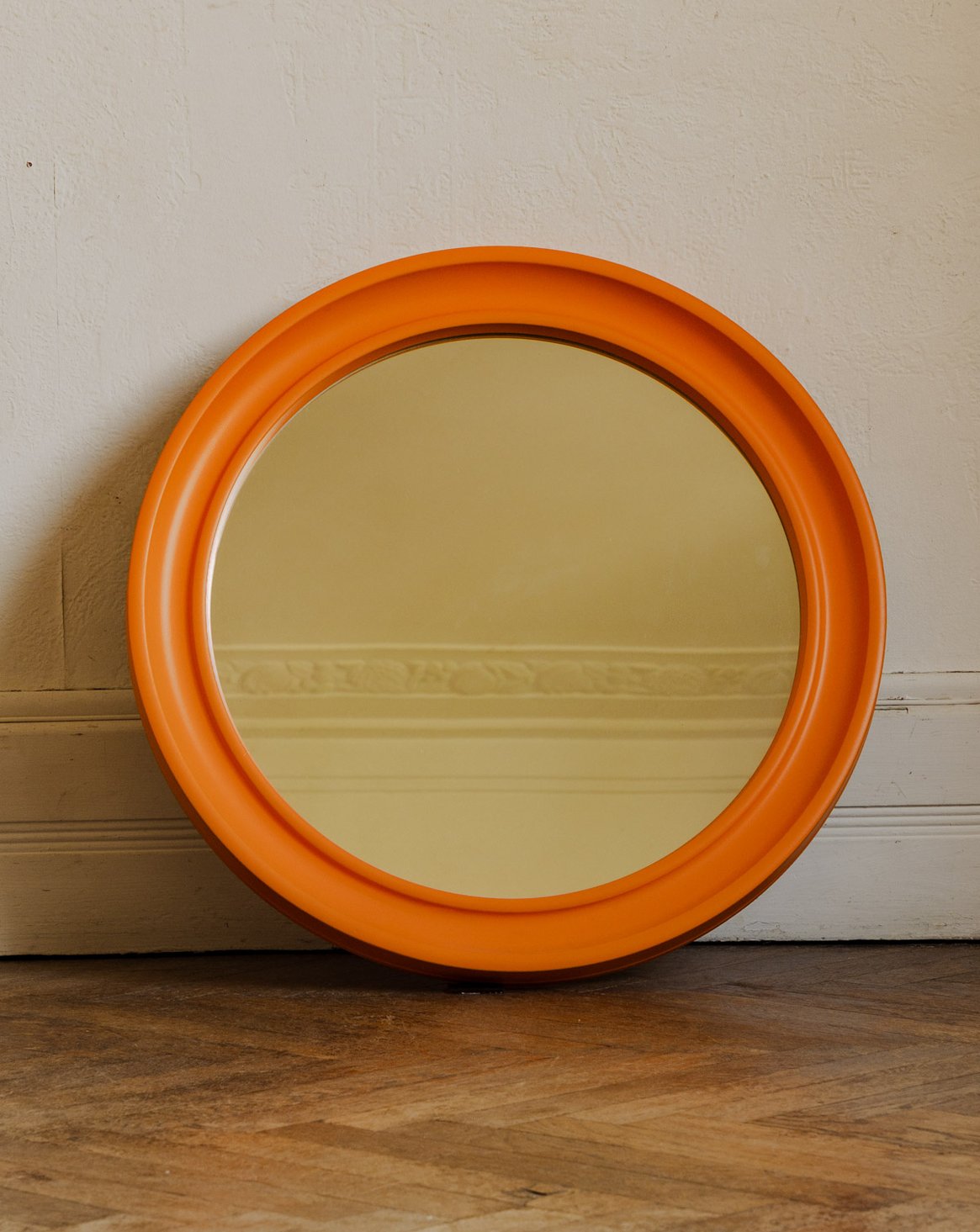Miroir en fibre de verre orange Igor N°1179 - Bon état, DEBONGOUT