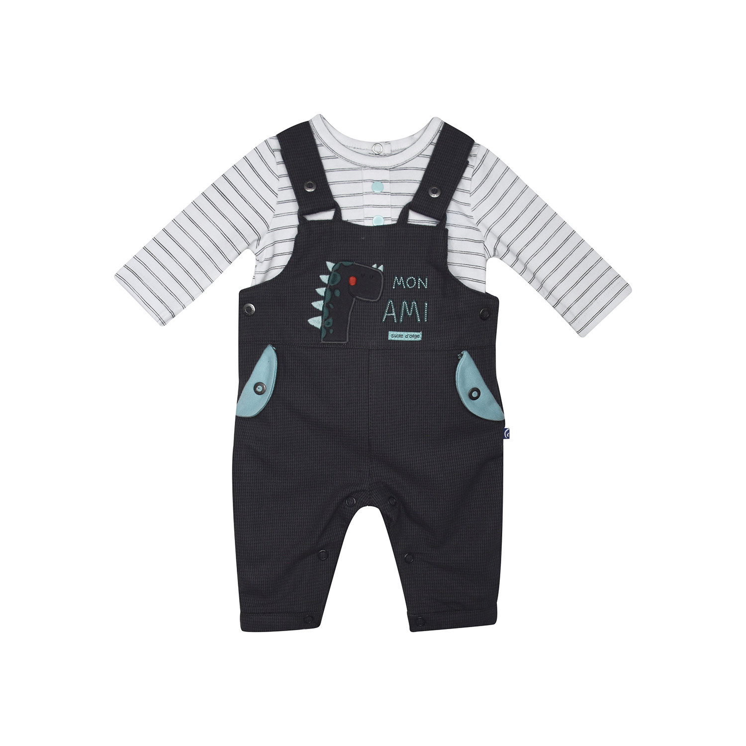 T shirt + salopette naissance fernand, SUCRE D'ORGE