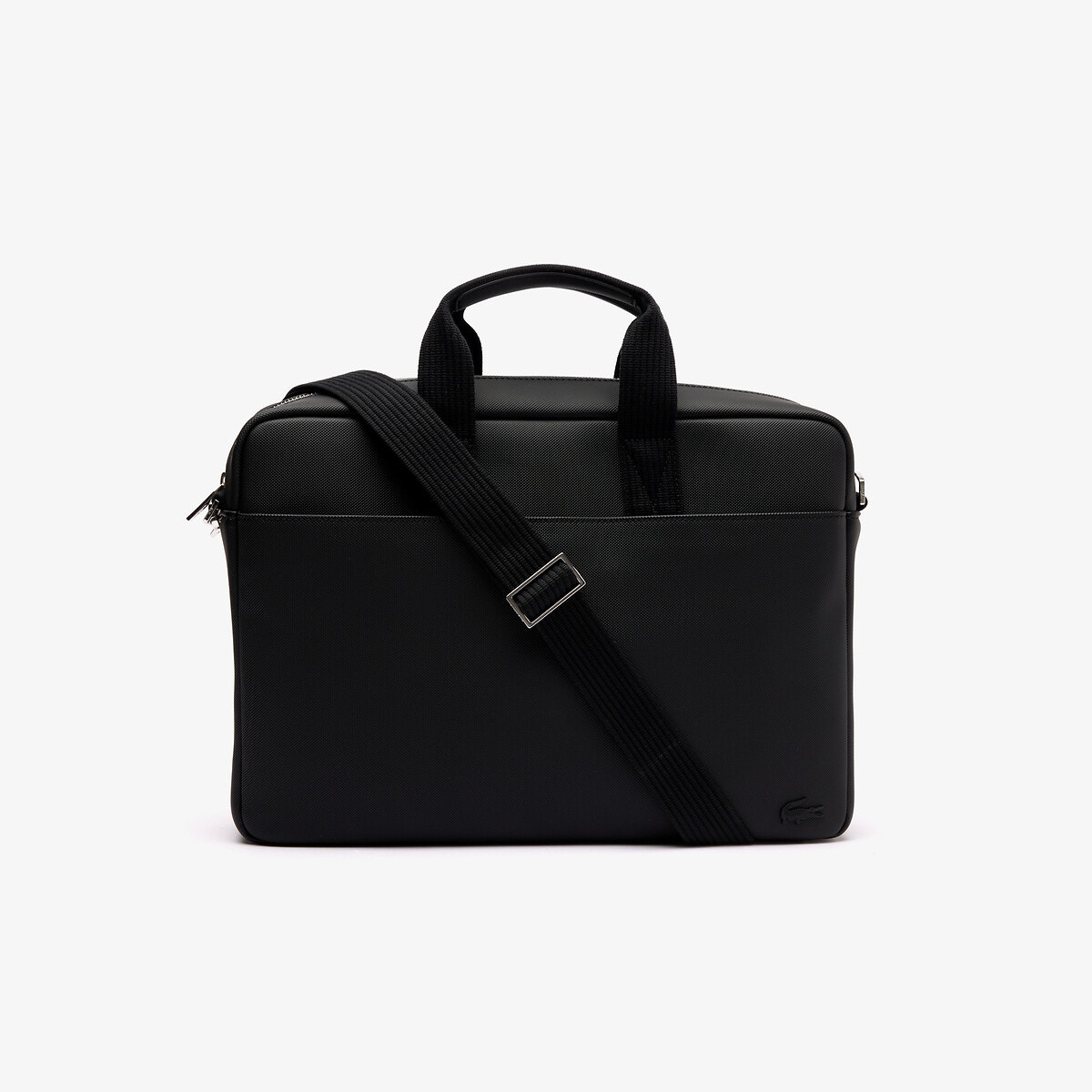 Sac pour ordinateur toile piqu e mens classic noir Lacoste La