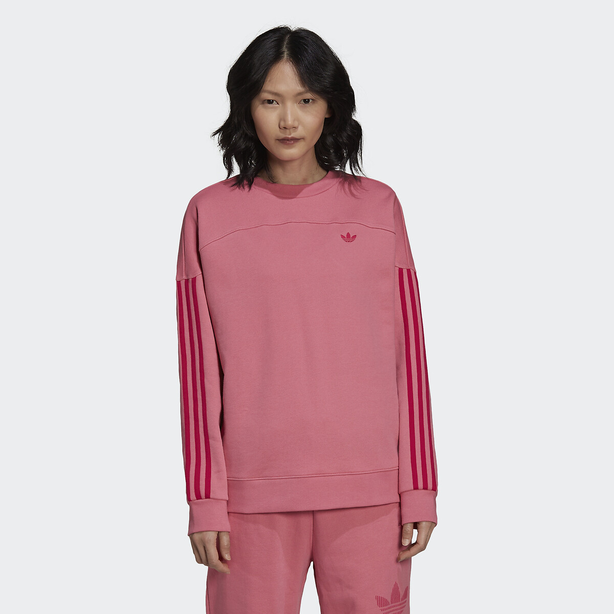 donde quiera áspero Pensar en el futuro Crop top adicolor, escote de pico rosa Adidas Originals | La Redoute