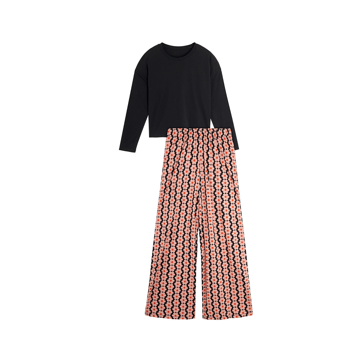 Pyjama manches longues coton Monique Noir, WE ARE JOLIES