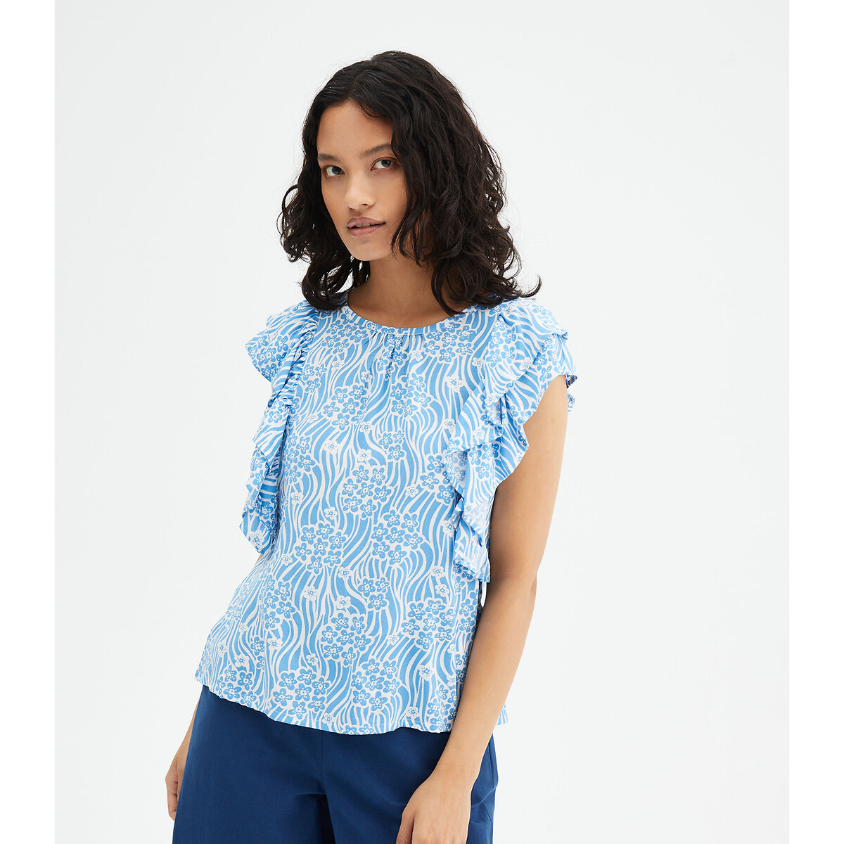 White ruffle blouse | La Redoute