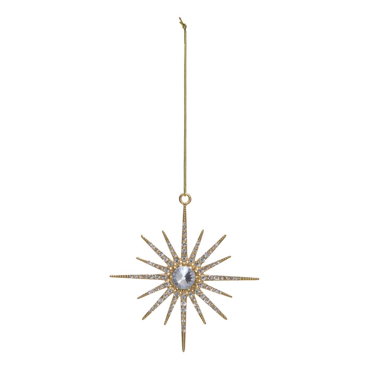 Lot de 2 suspensions de sapin étoile strass en métal 9 cm, FEERIC LIGHTS & CHRISTMAS