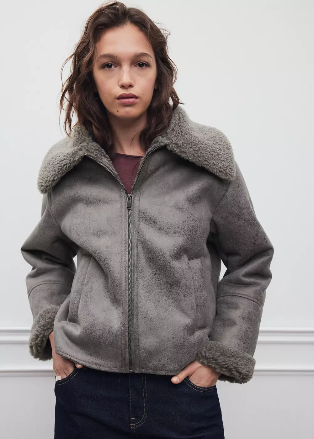Manteau oversize imitation mouton retourné, MANGO TEEN
