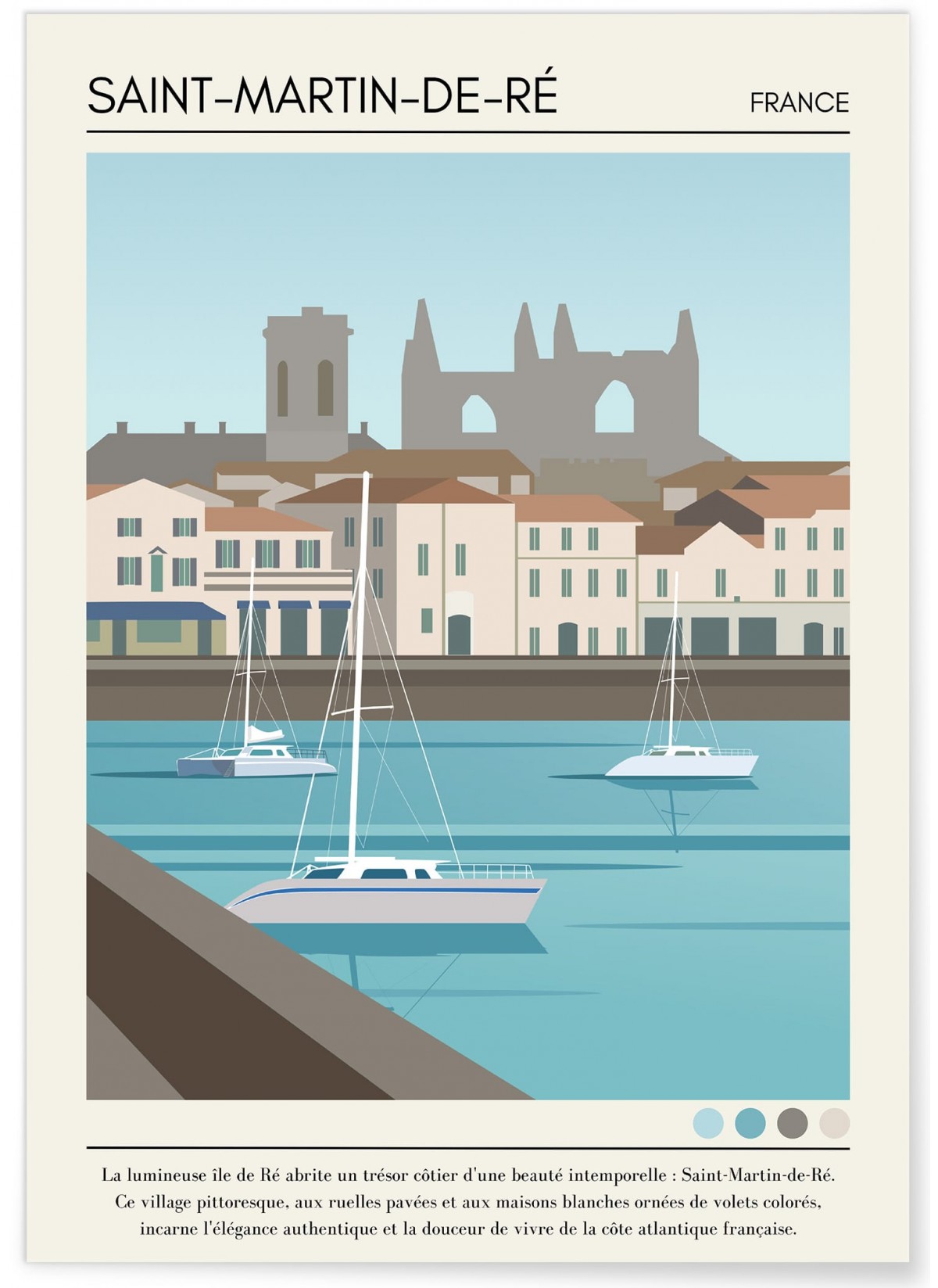 Affiche ville Saint-Martin-de-Ré Vintage, L'AFFICHERIE
