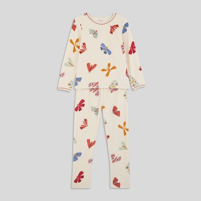 Pyjama long motifs papillons en velours BIO MONOPRIX