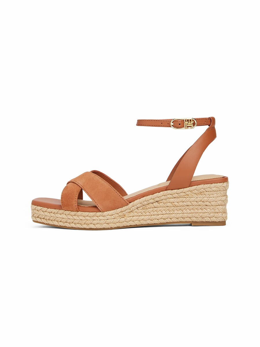 Tommy Hilfiger Sandalias con tacón en cuña de piel — foto 4
