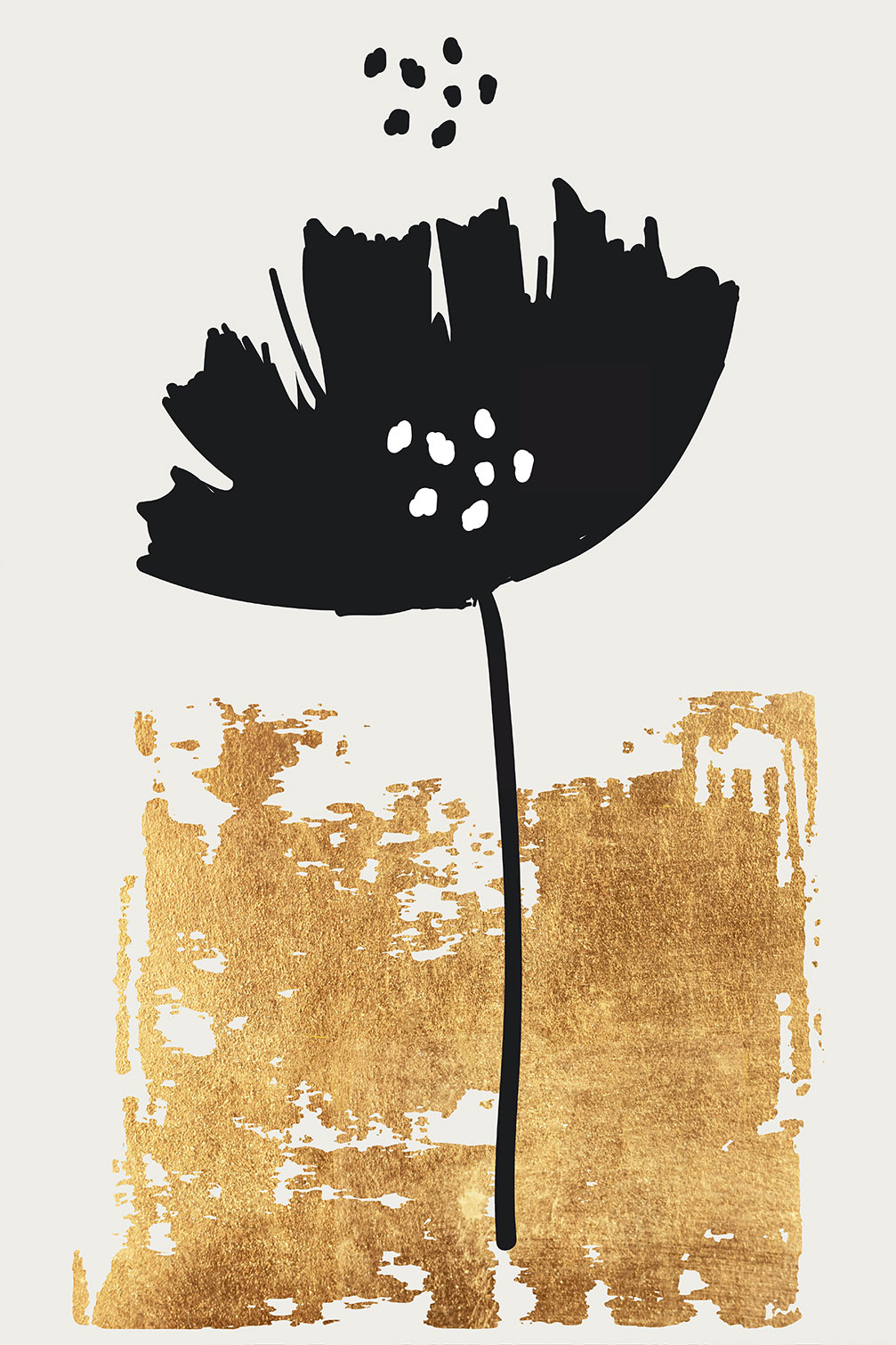 Tableau fleur pollen doré, HEXOA