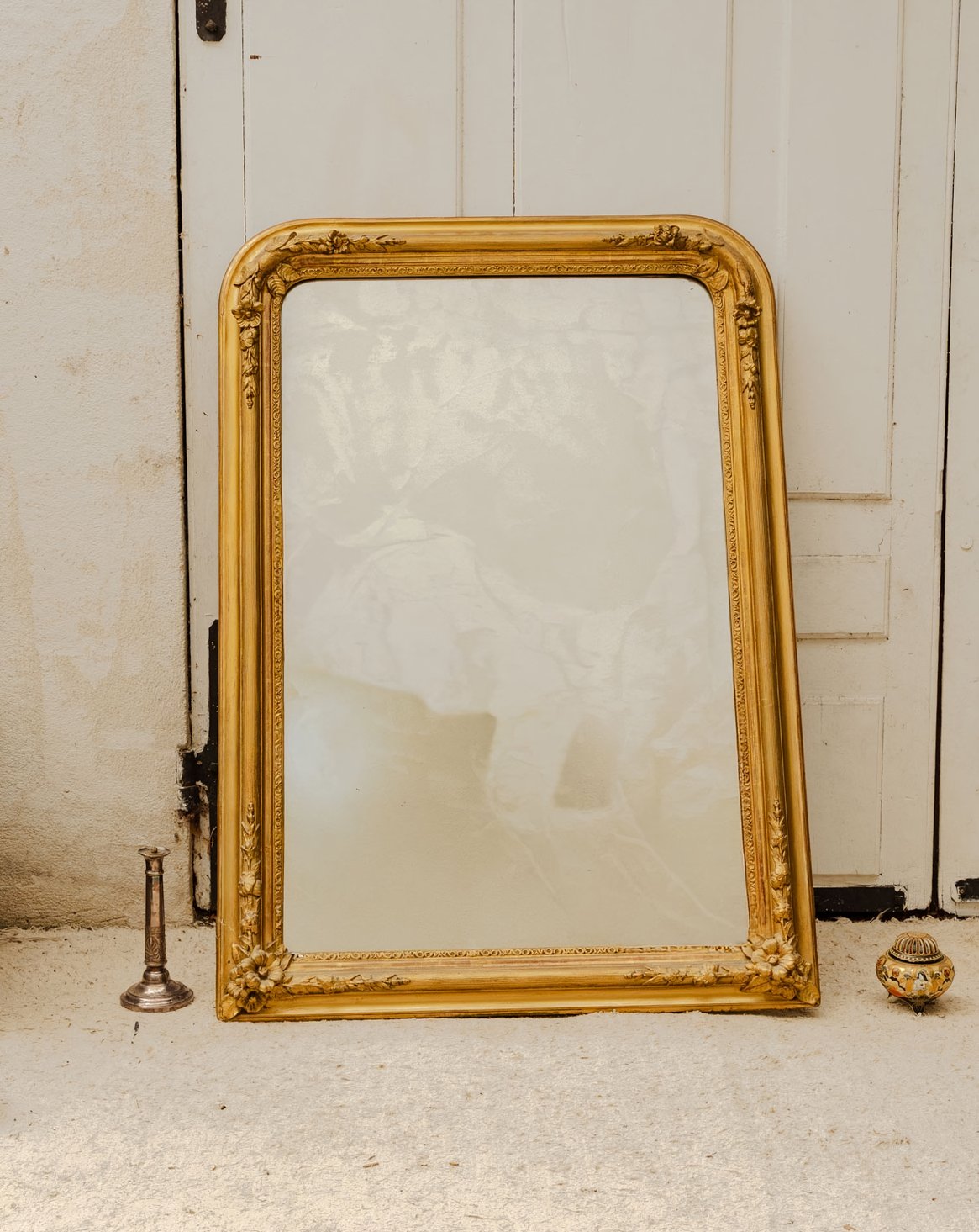 Grand miroir en résine dorée Georges N°1502 - Bon état, DEBONGOUT