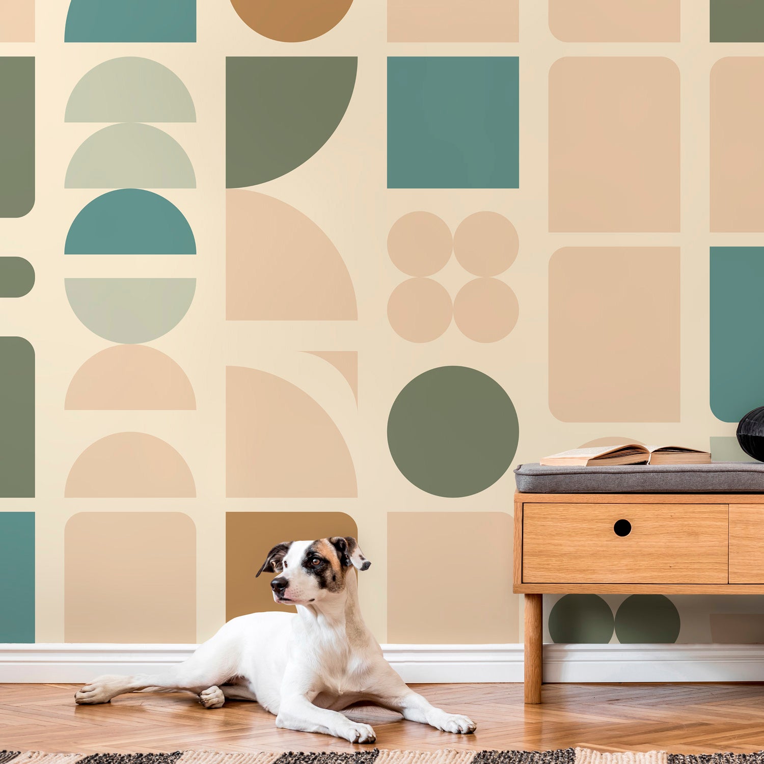 Papier peint panoramique Pogo - intissé mat FSC 288 x 275 cm, LE PAPIERS DE NINON