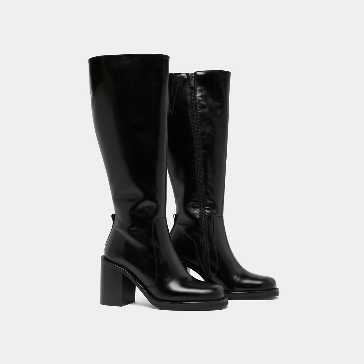 Bretzel Leather Heeled Calf Boots, JONAK