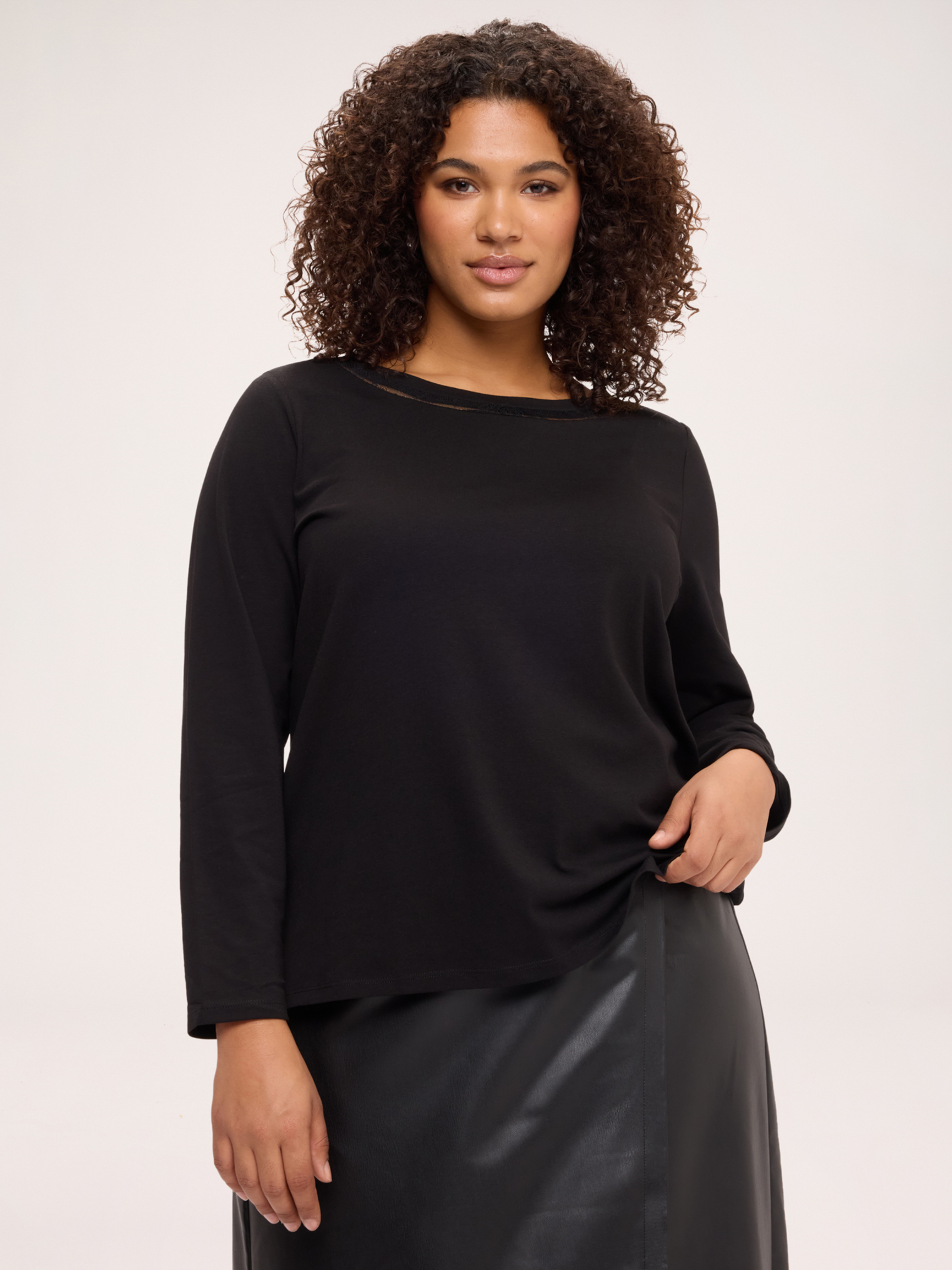 T-shirt avec détail en dentelle, FIORELLA RUBINO